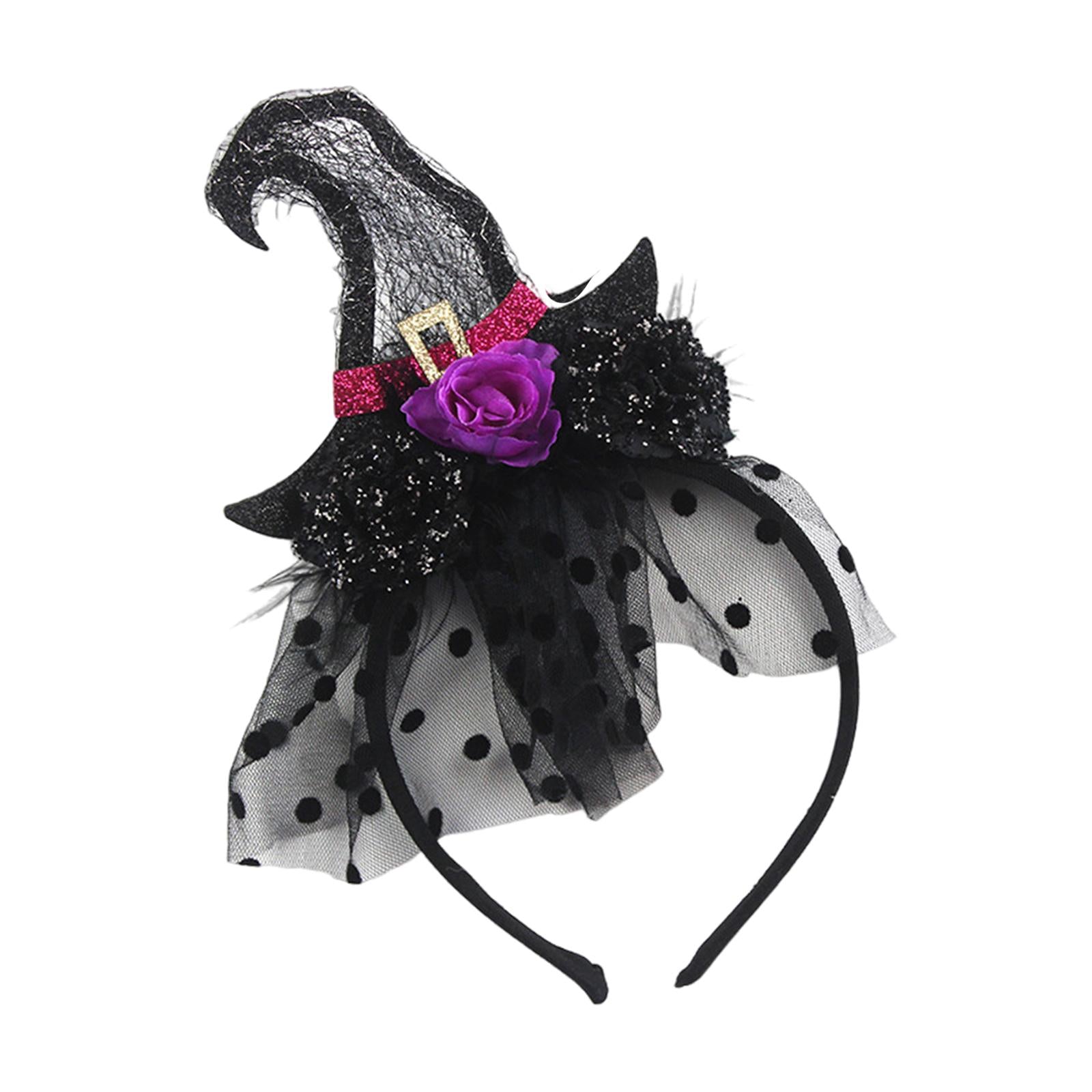 Halloween Witch Hat Headband Hair Accessory for Costume Party Carnival Women Style A
