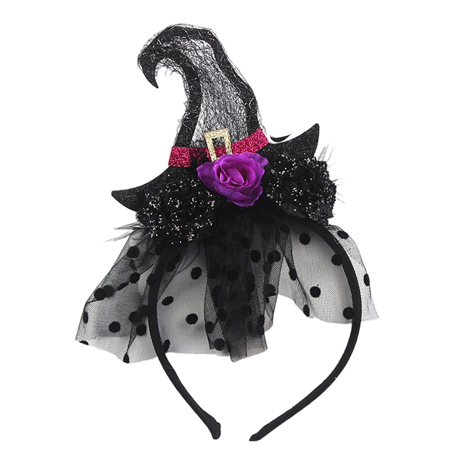 Halloween Witch Hat Headband Hair Accessory for Costume Party Carnival Women Style A