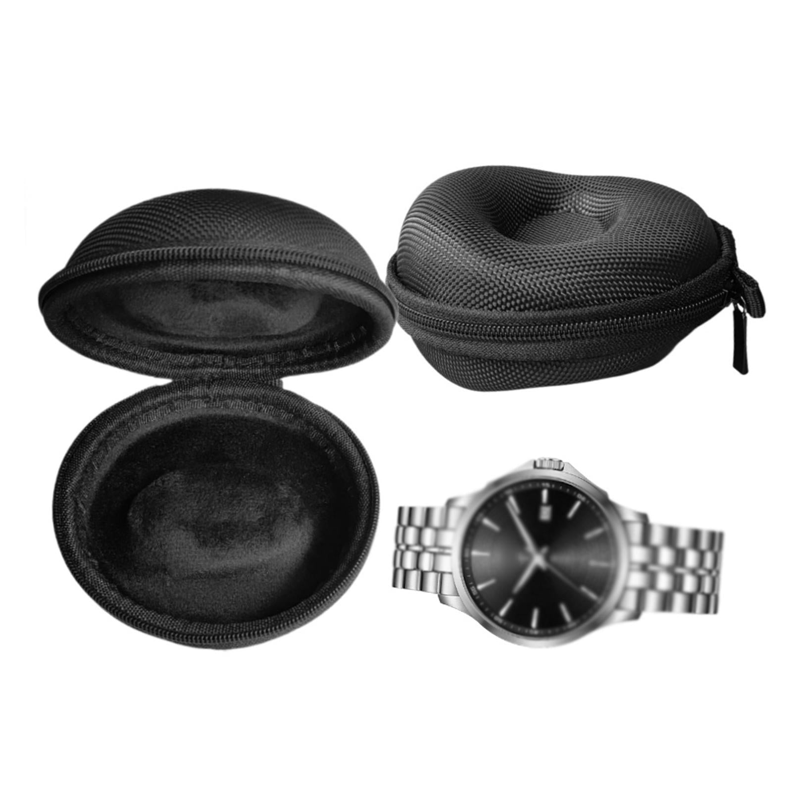 Portable Single Watch Box Storage Case Shock Resistant Interior Sturdy Black