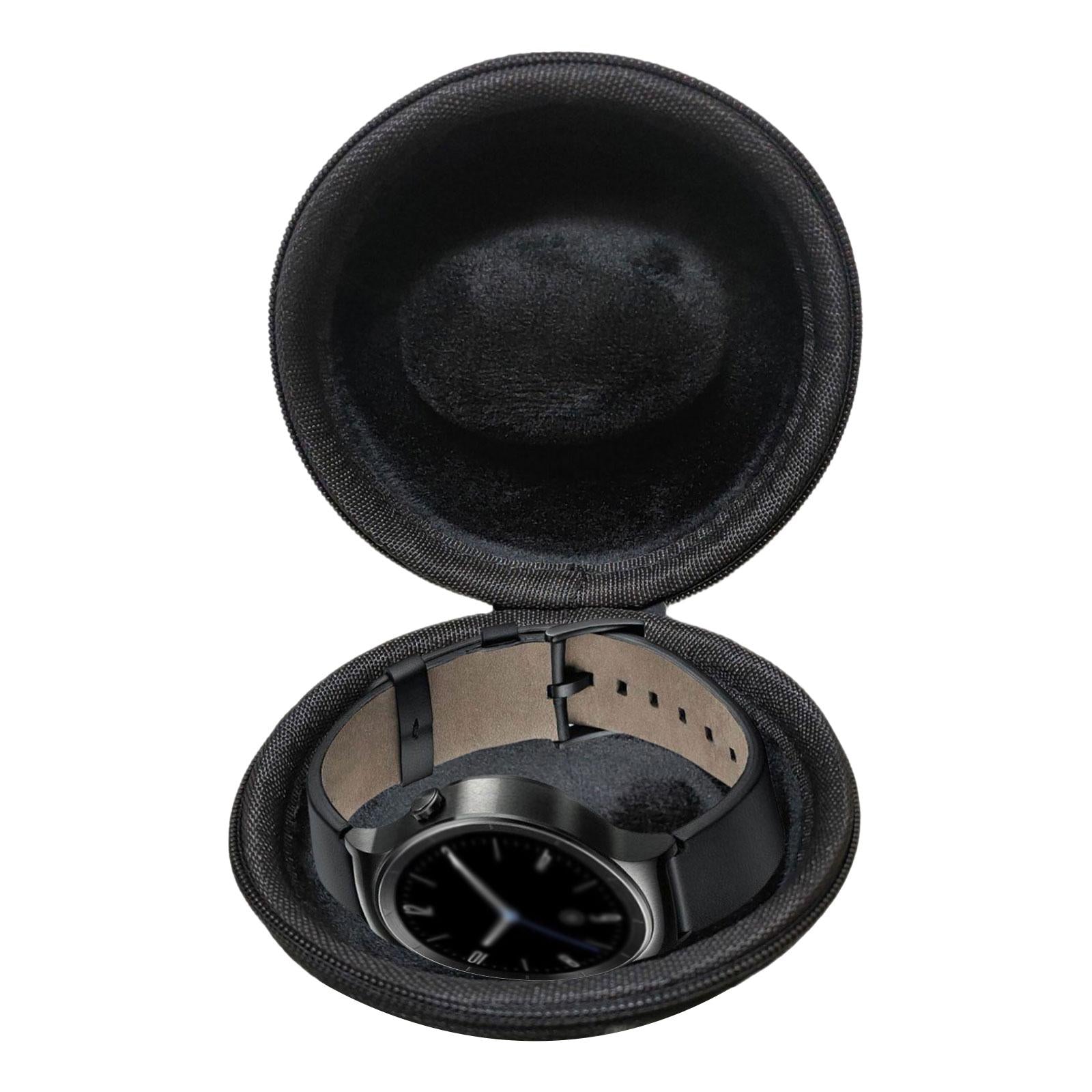 Portable Single Watch Box Storage Case Shock Resistant Interior Sturdy Black
