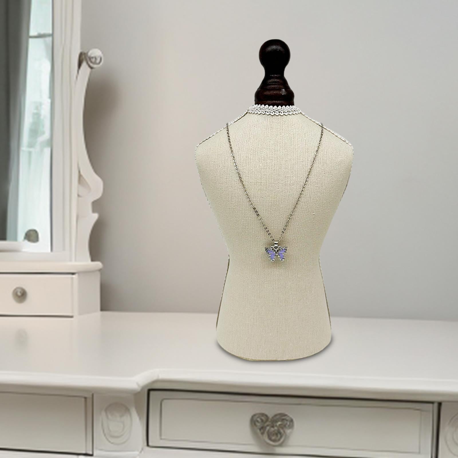Necklace Chain Bust Exquisite Lace Model for Countertop Dresser Home Bedroom