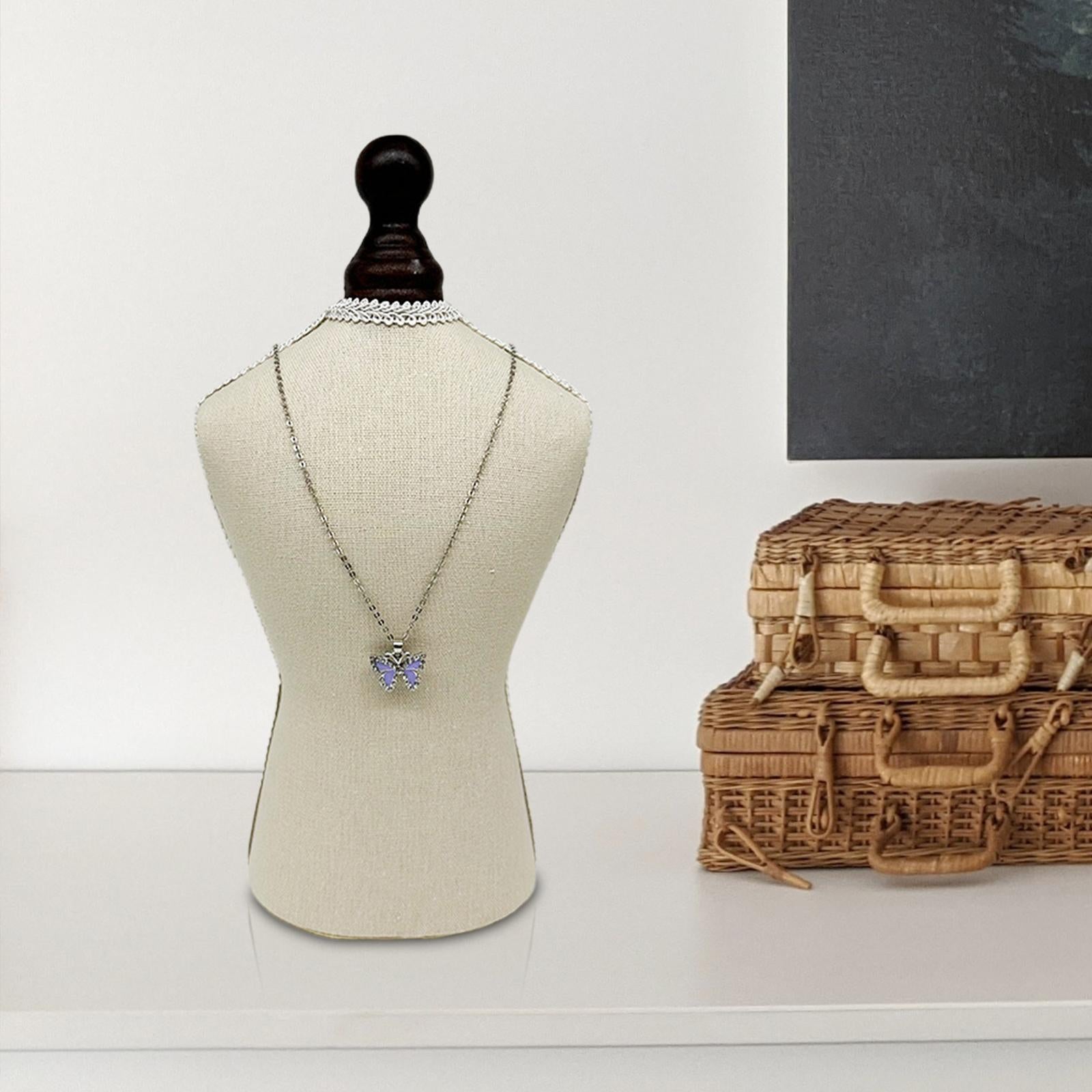 Necklace Chain Bust Exquisite Lace Model for Countertop Dresser Home Bedroom