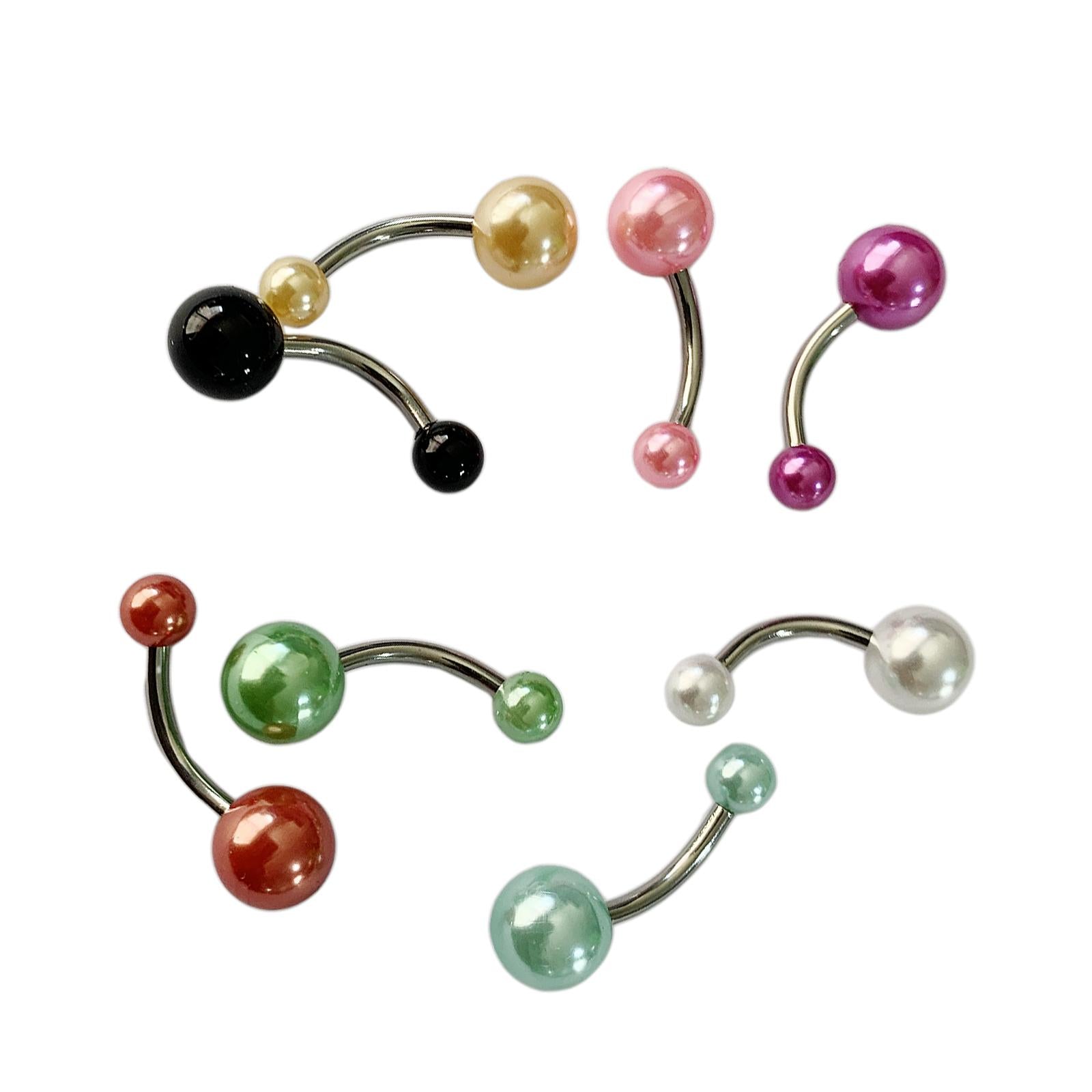 8 Pieces Assorted Colors Belly Button Rings 10mm 1.6mm Body Piercing Jewelry