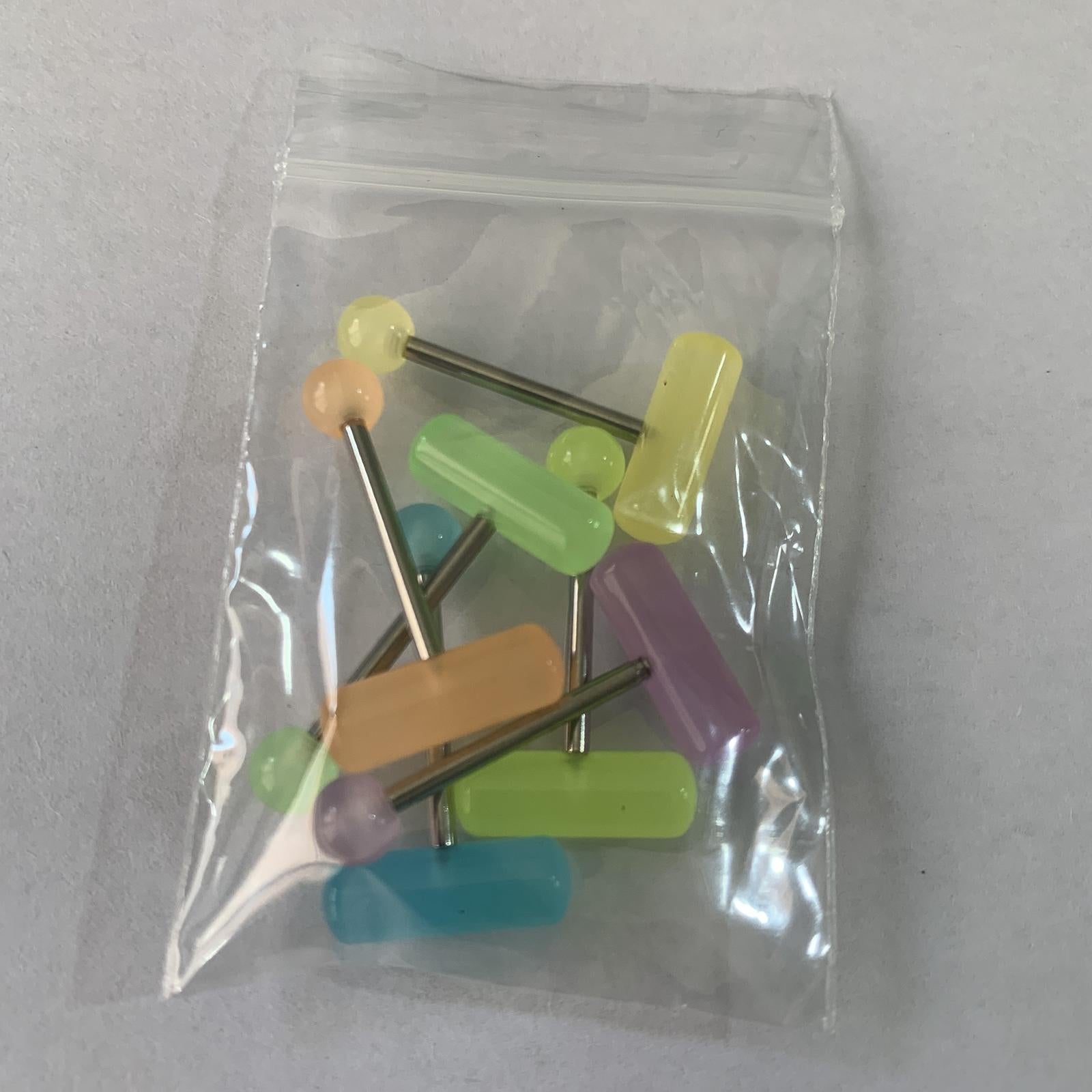 6x Capsule Tongue Rings Durable Professional Tongue Piercing Jewelry