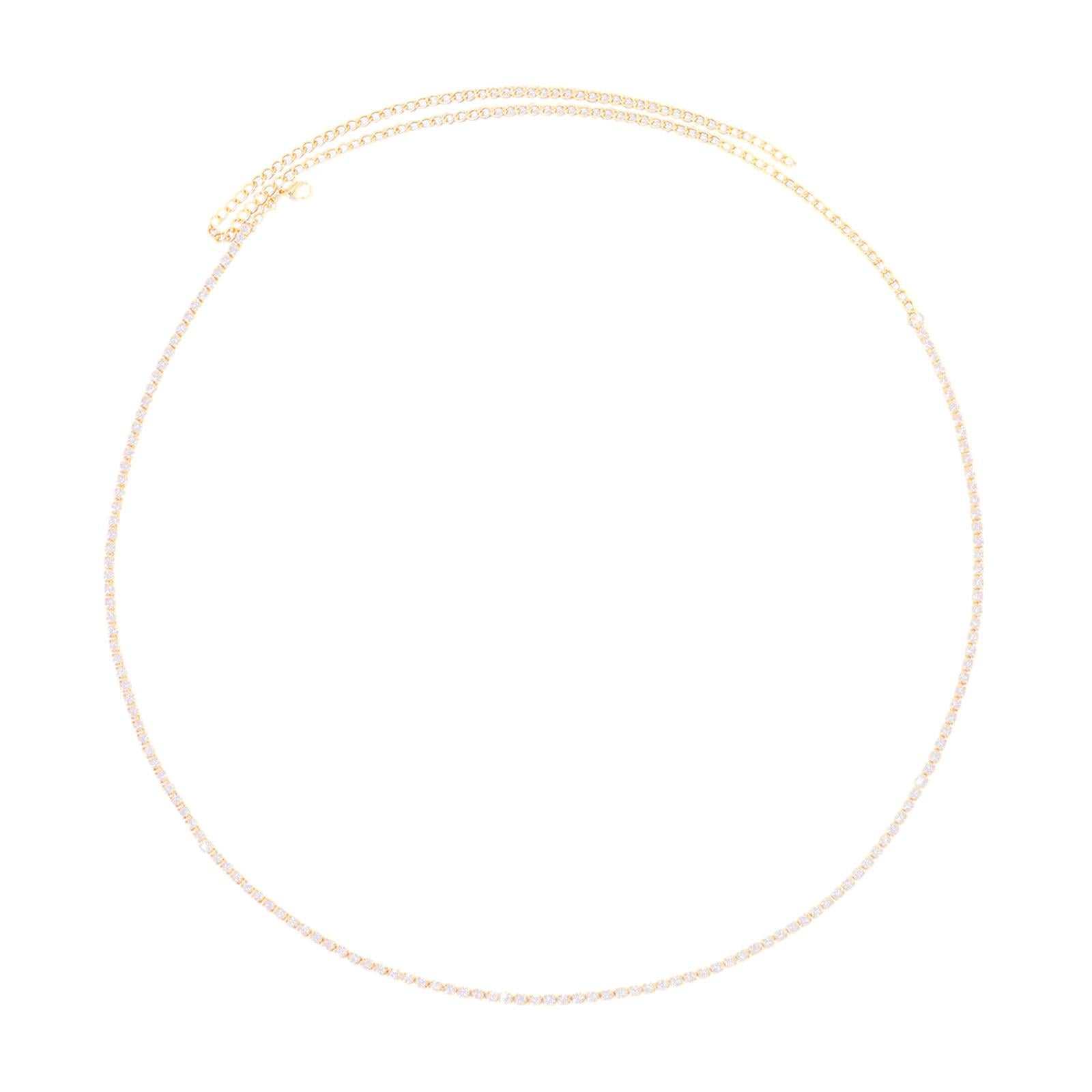 Women Waist Chain Rhinestones Versatile Belly Chain for Prom Nightclub Jeans Golden