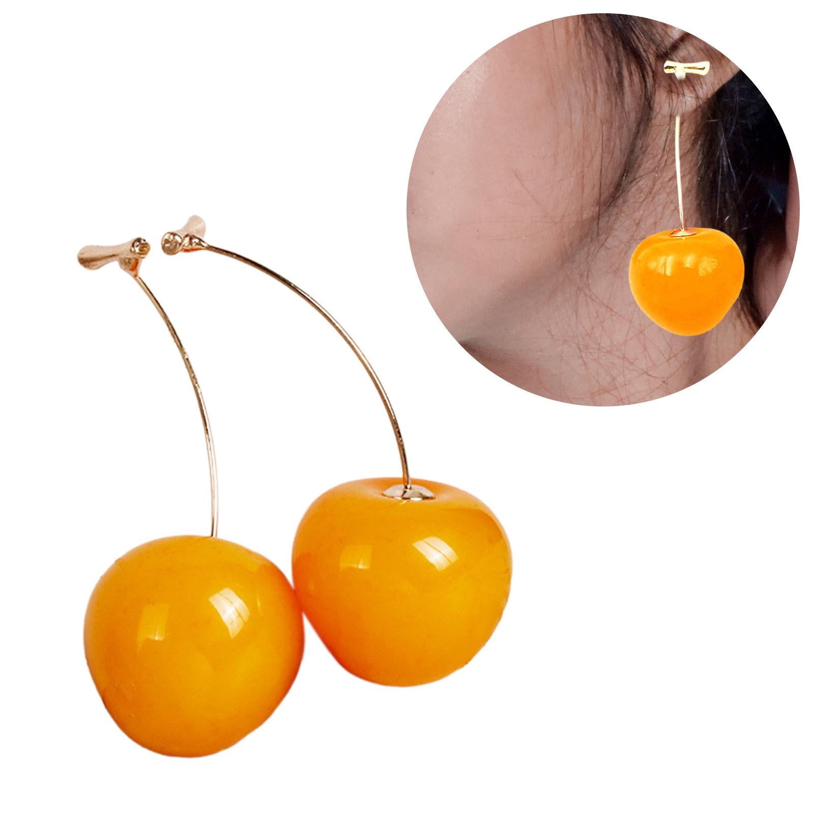 Cherry Earrings Women Earrings Pendant Earrings for Daily Wear Party Wedding orange