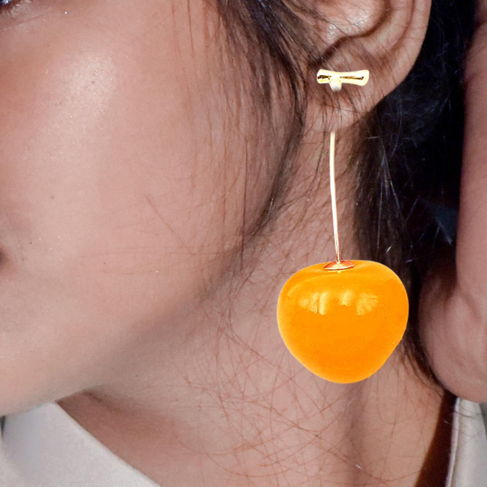 Cherry Earrings Women Earrings Pendant Earrings for Daily Wear Party Wedding orange
