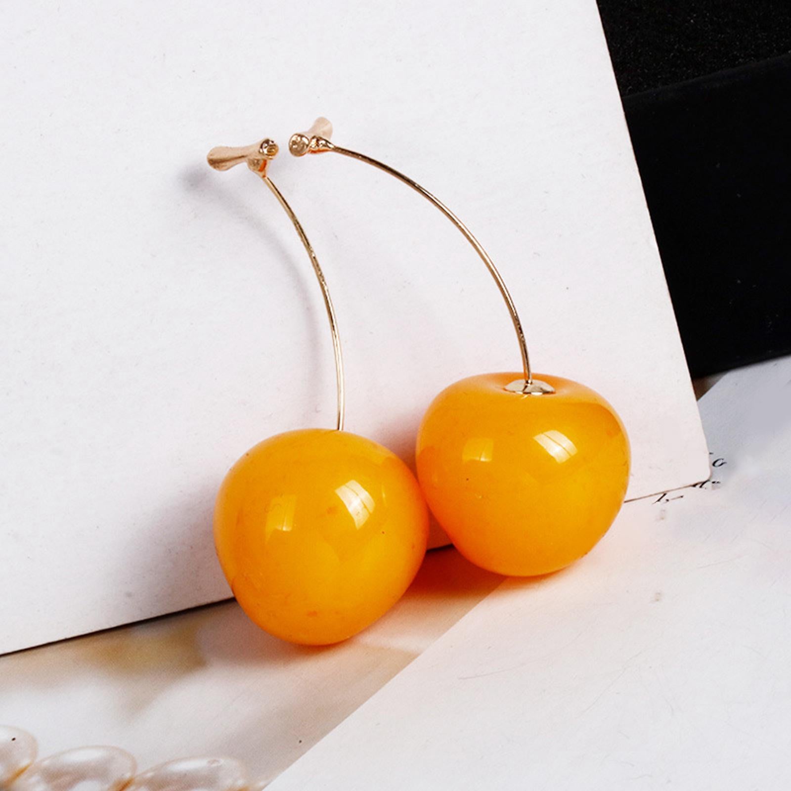 Cherry Earrings Women Earrings Pendant Earrings for Daily Wear Party Wedding orange