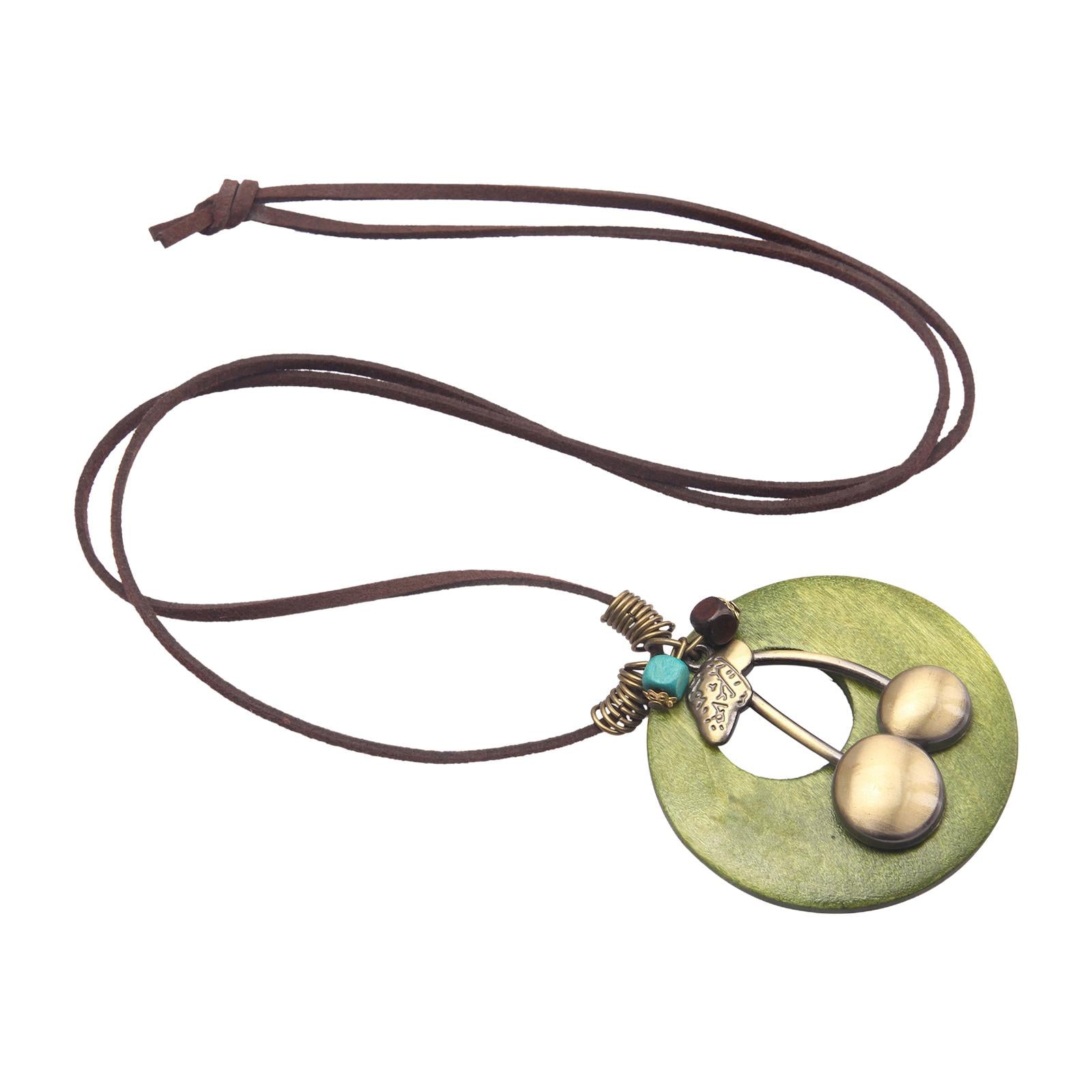 Cherry Pendant Necklace Vintage Style Charm Necklace for Party Women Wedding green