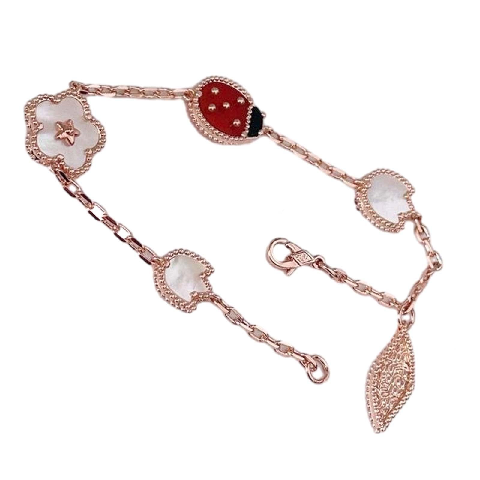 Bracelet for Women Jewelry Gift Titanium Steel Trendy Ladybug Charm Bracelet Style C