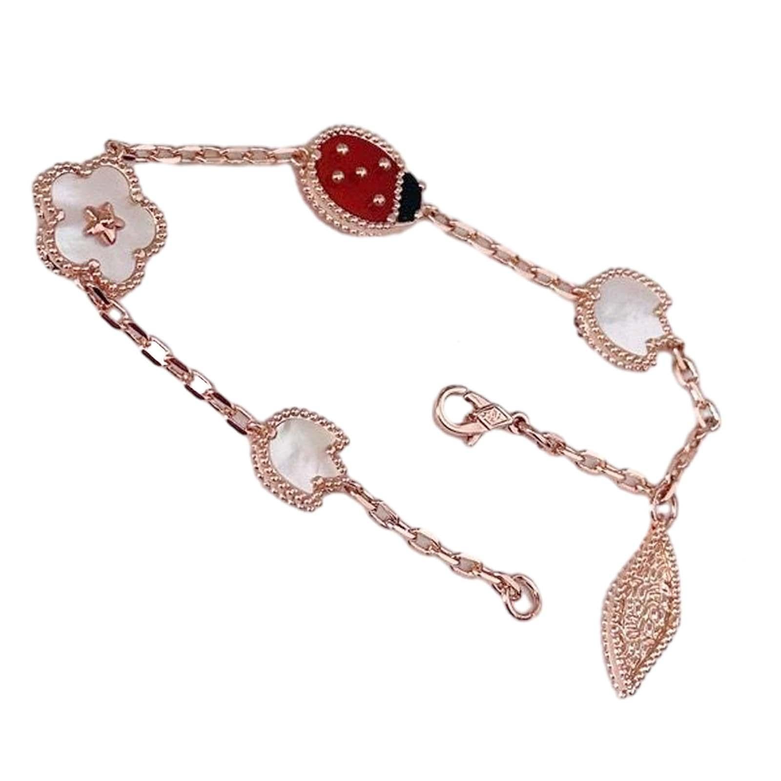 Bracelet for Women Jewelry Gift Titanium Steel Trendy Ladybug Charm Bracelet Style C