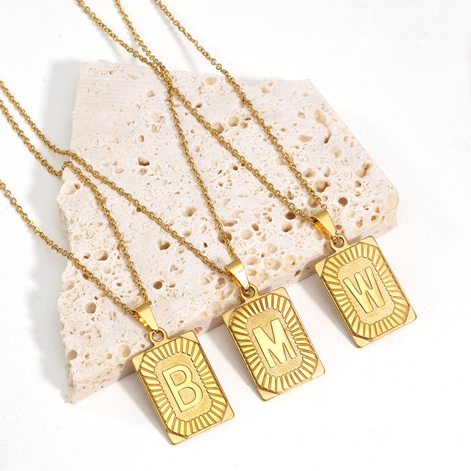 Letter Pendant Necklace Cool Punk for Graduation Valentine's Day Anniversary B