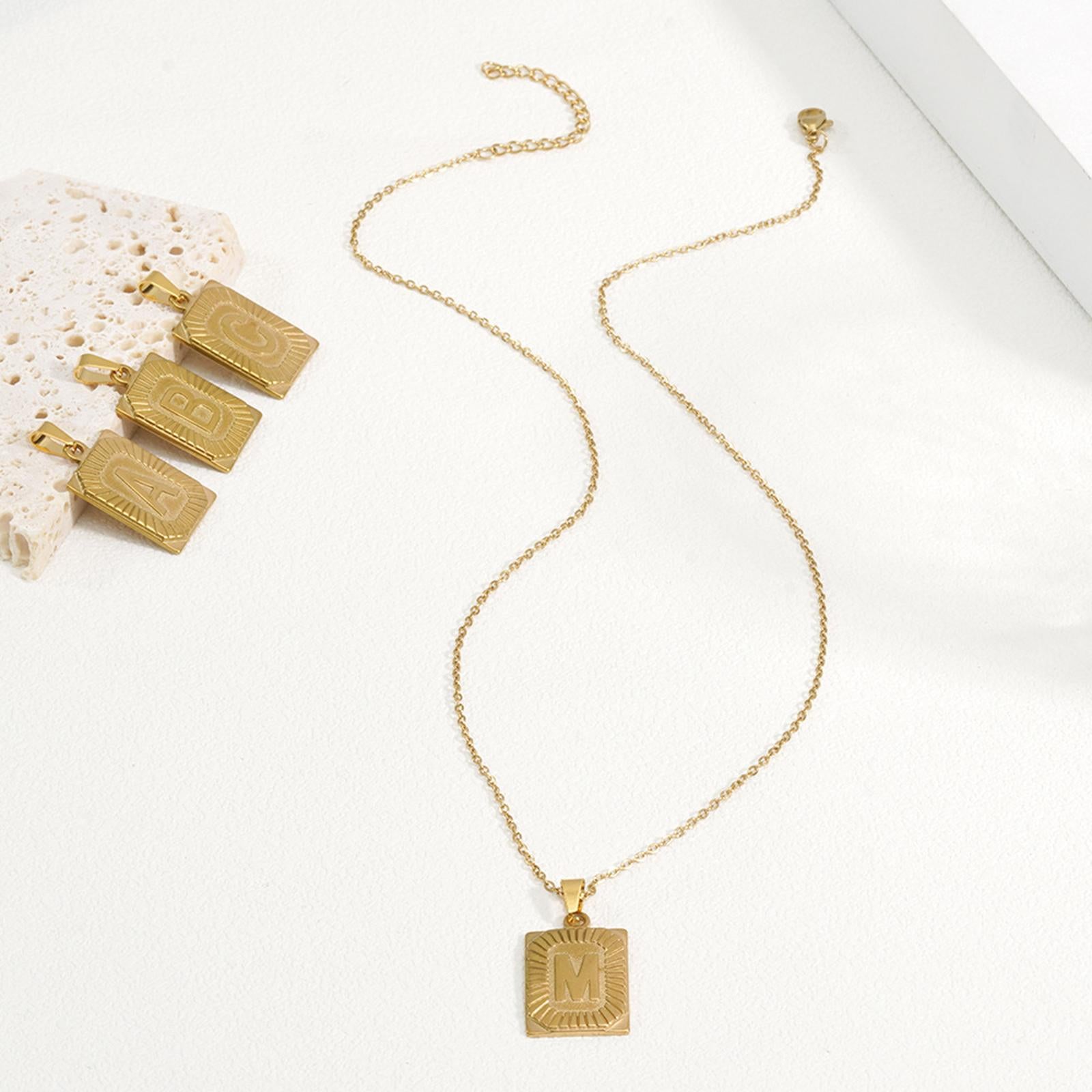 Letter Pendant Necklace Cool Punk for Graduation Valentine's Day Anniversary B