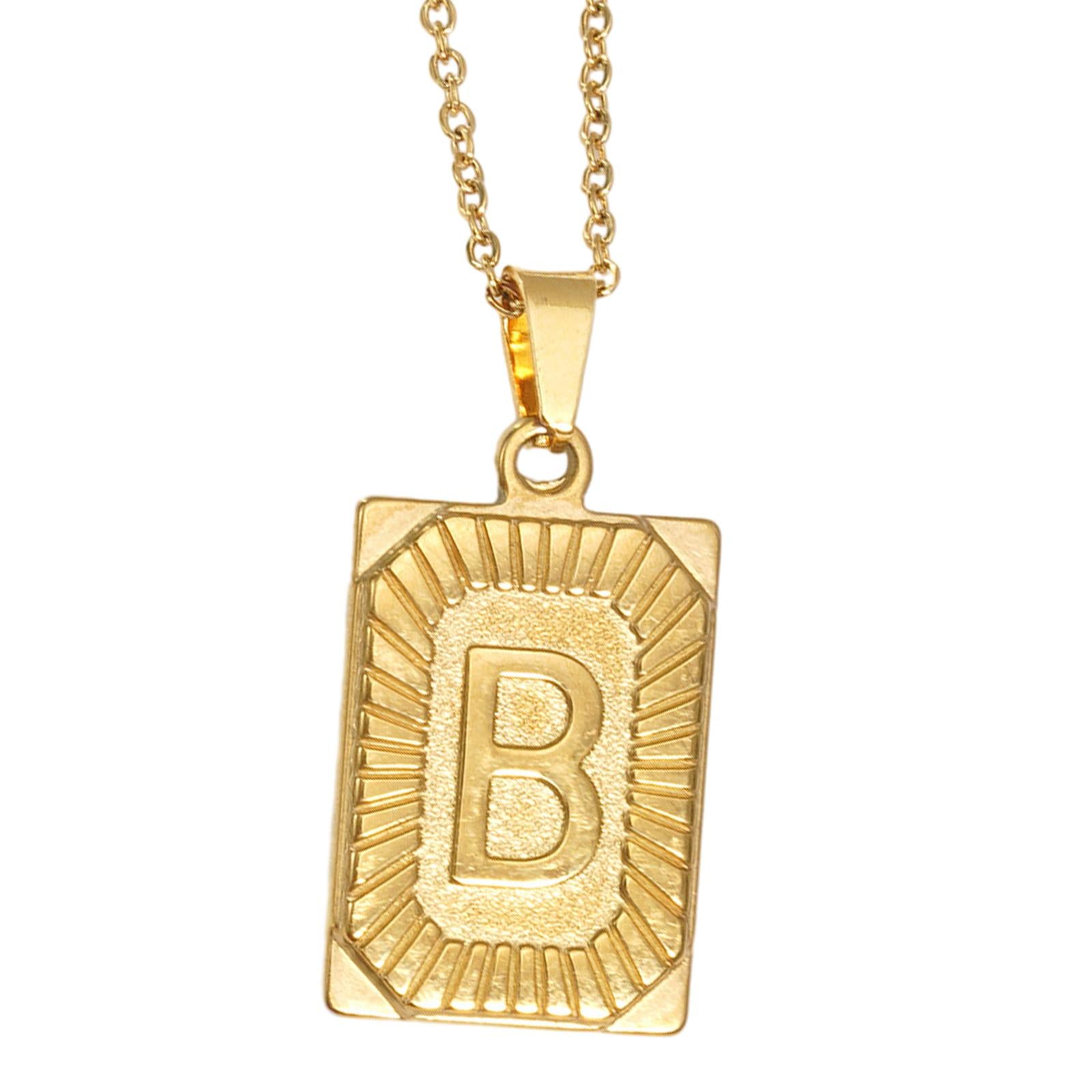Letter Pendant Necklace Cool Punk for Graduation Valentine's Day Anniversary B