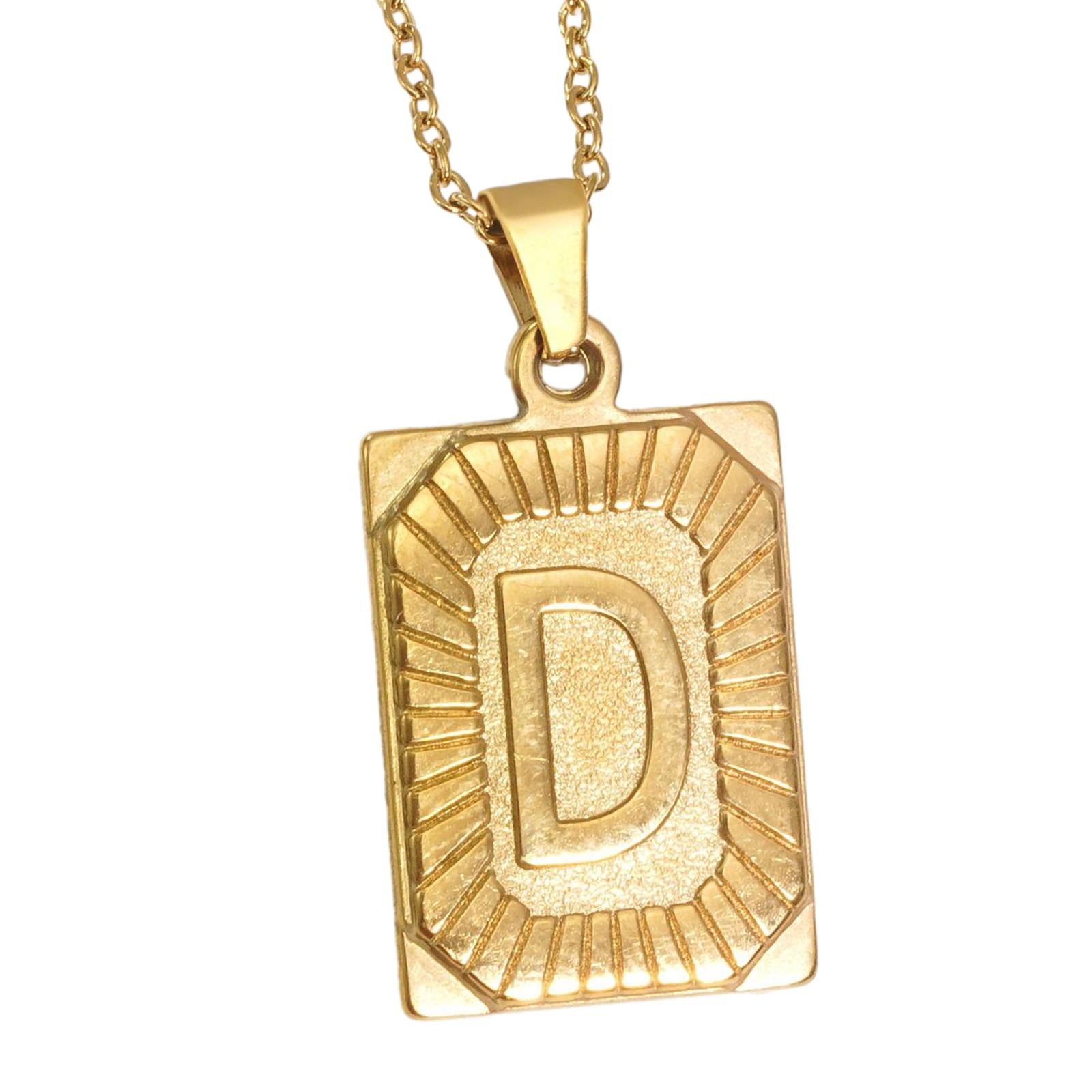 Letter Pendant Necklace Cool Punk for Graduation Valentine's Day Anniversary D