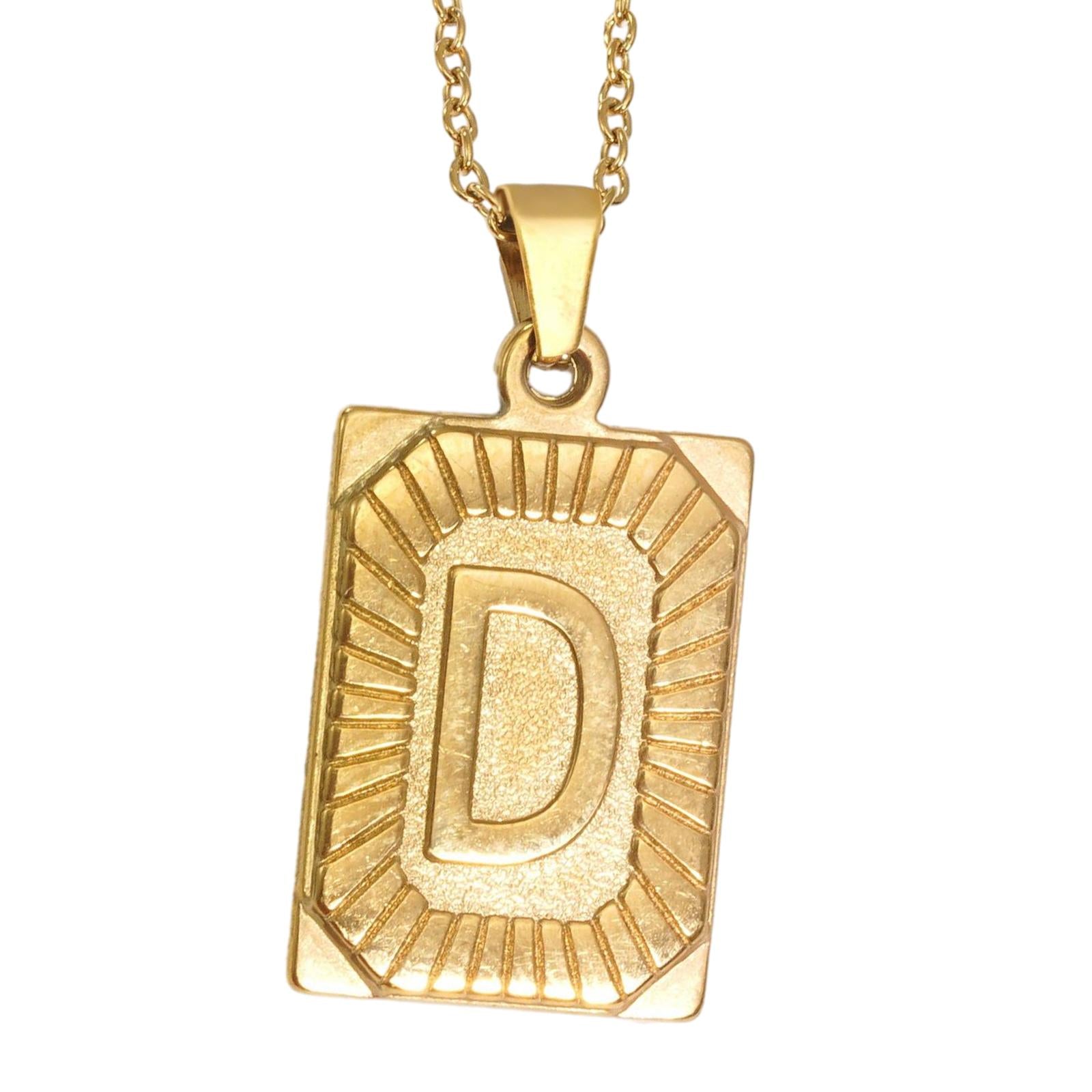 Letter Pendant Necklace Cool Punk for Graduation Valentine's Day Anniversary D