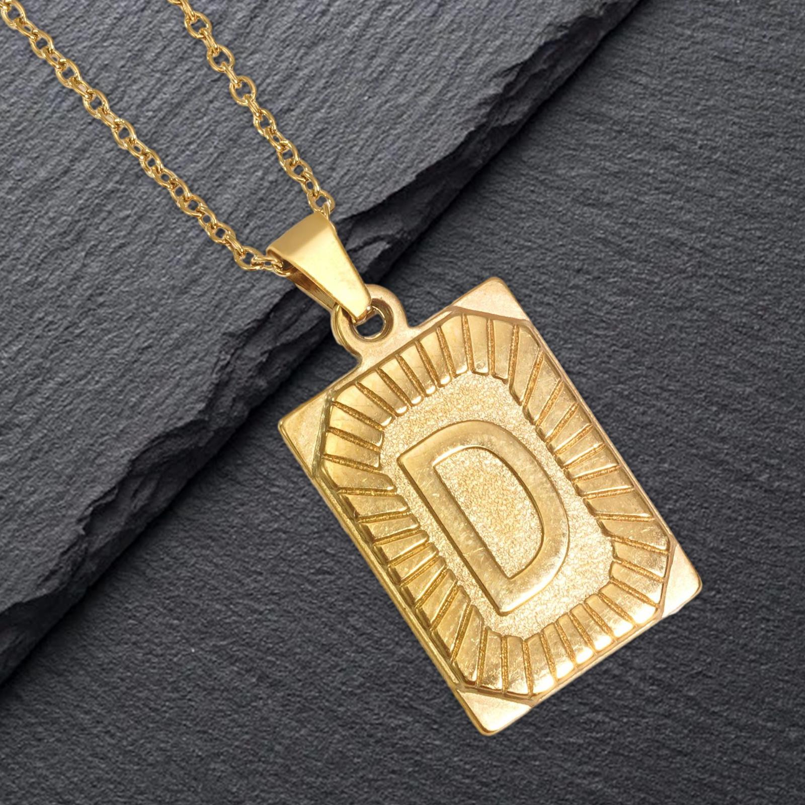 Letter Pendant Necklace Cool Punk for Graduation Valentine's Day Anniversary D