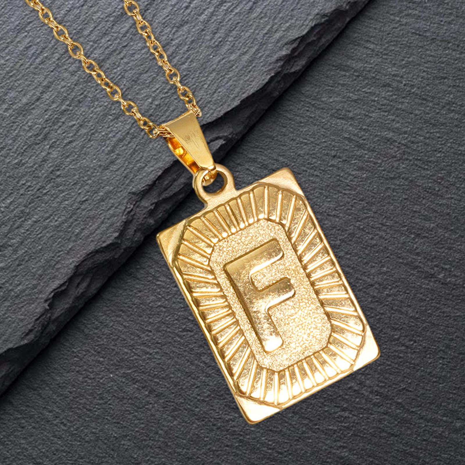 Letter Pendant Necklace Cool Punk for Graduation Valentine's Day Anniversary F