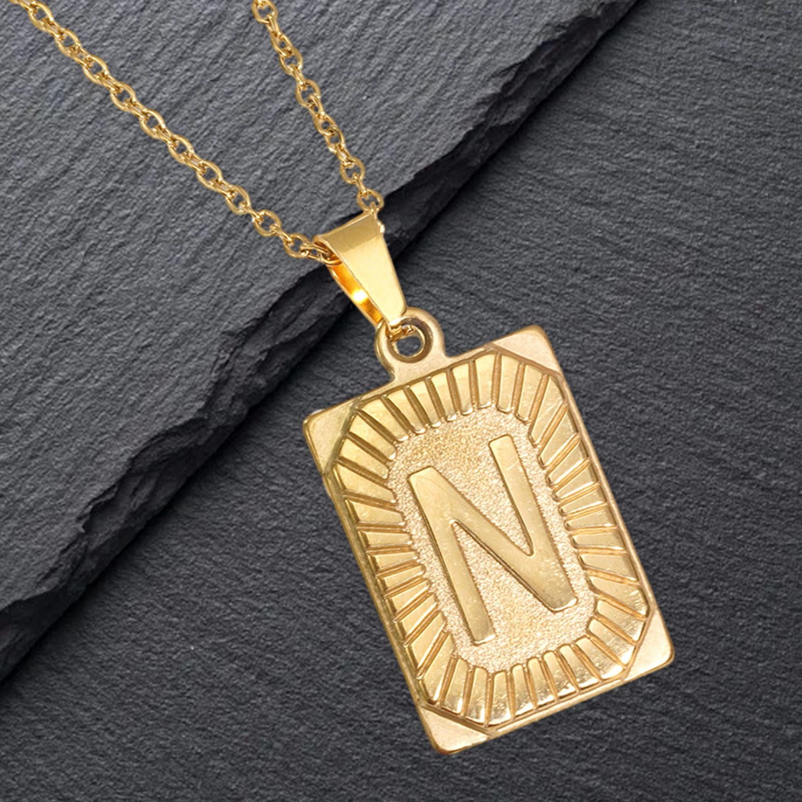Letter Pendant Necklace Cool Punk for Graduation Valentine's Day Anniversary N