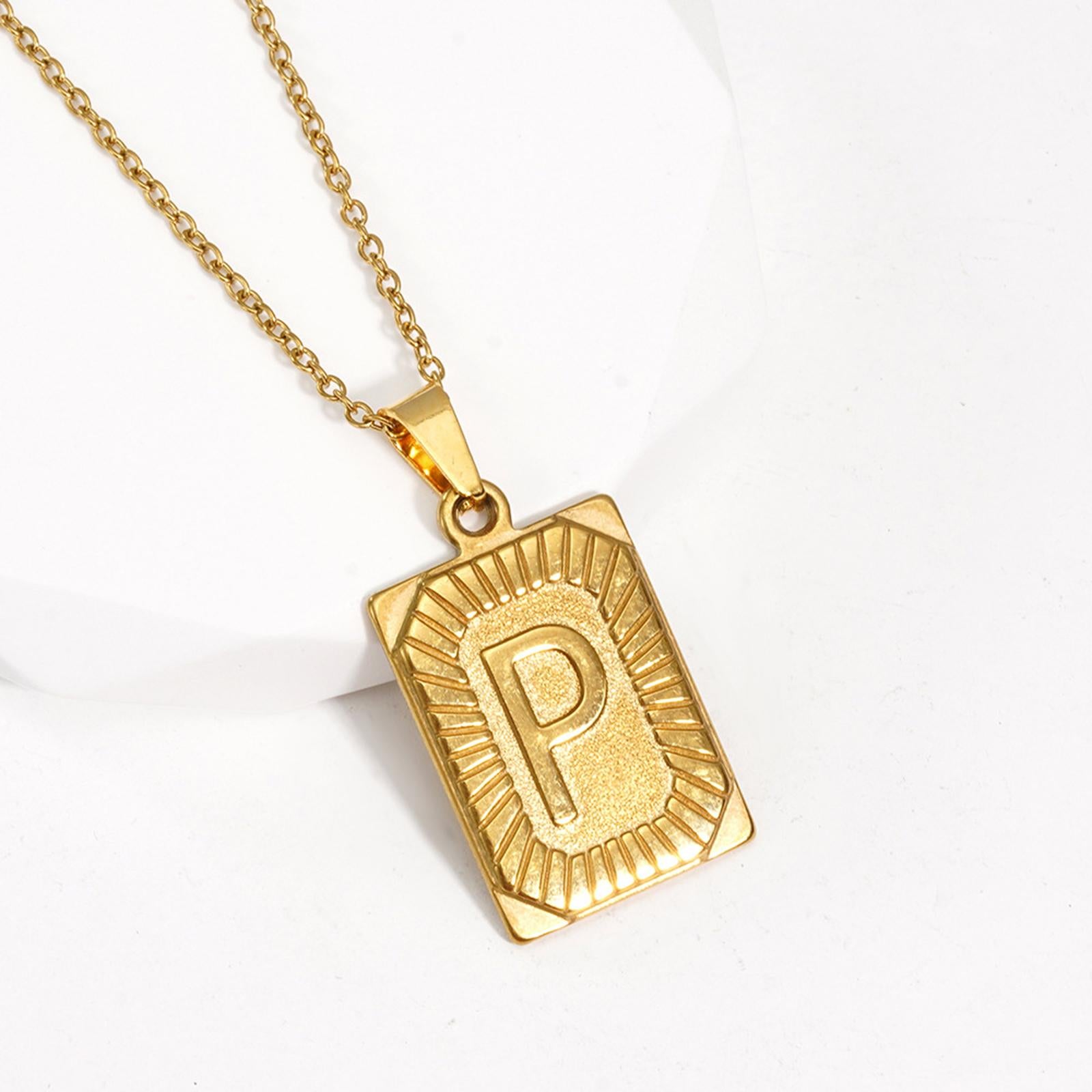 Letter Pendant Necklace Cool Punk for Graduation Valentine's Day Anniversary P