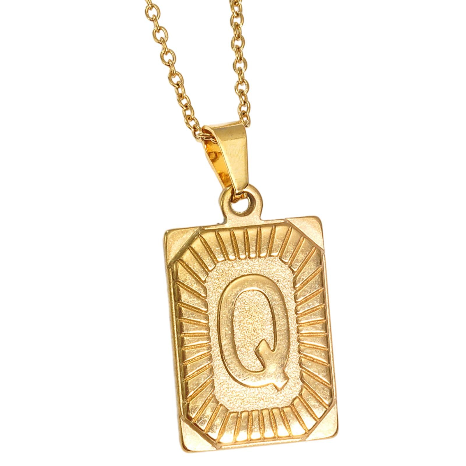 Letter Pendant Necklace Cool Punk for Graduation Valentine's Day Anniversary Q
