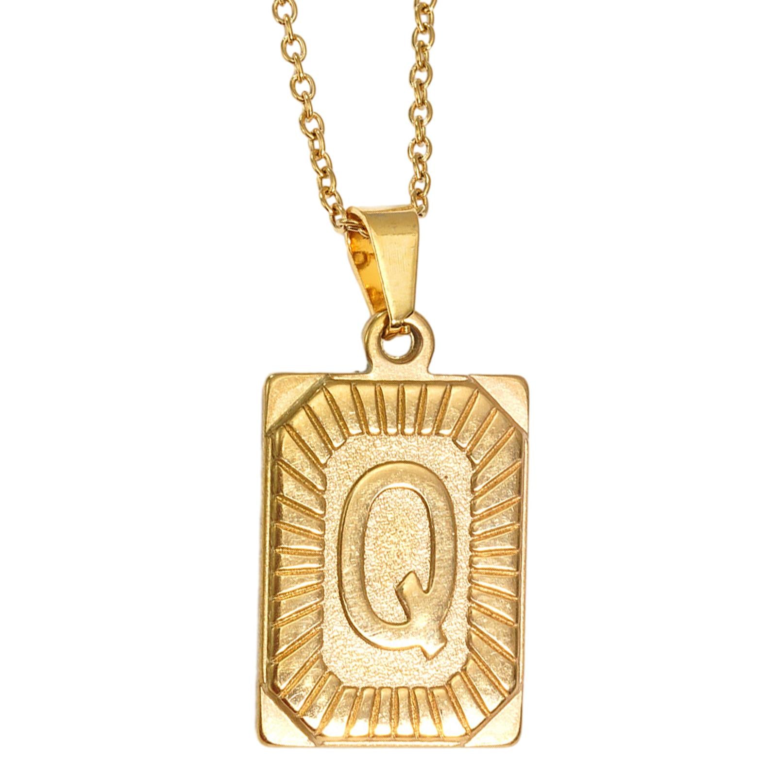 Letter Pendant Necklace Cool Punk for Graduation Valentine's Day Anniversary Q