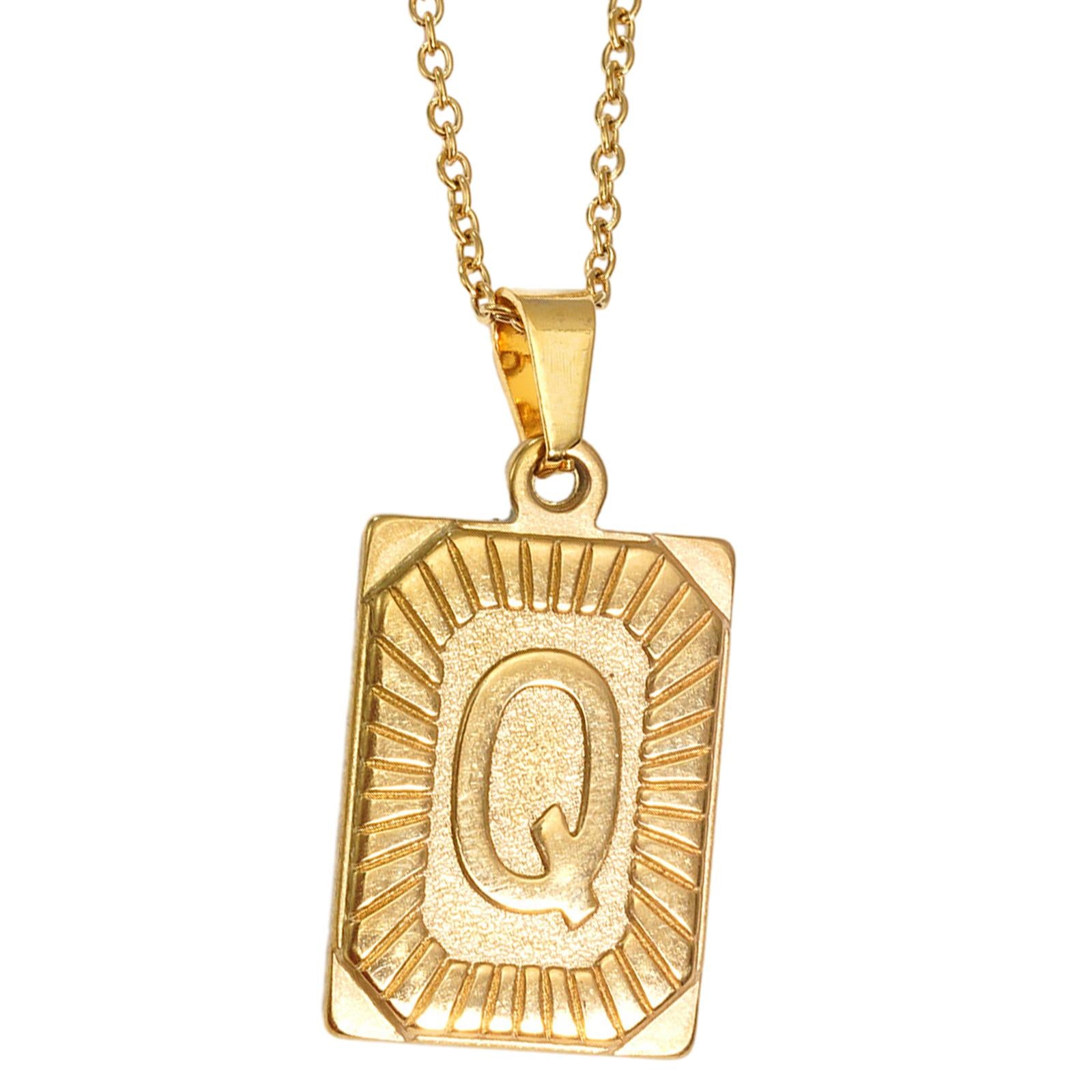 Letter Pendant Necklace Cool Punk for Graduation Valentine's Day Anniversary Q