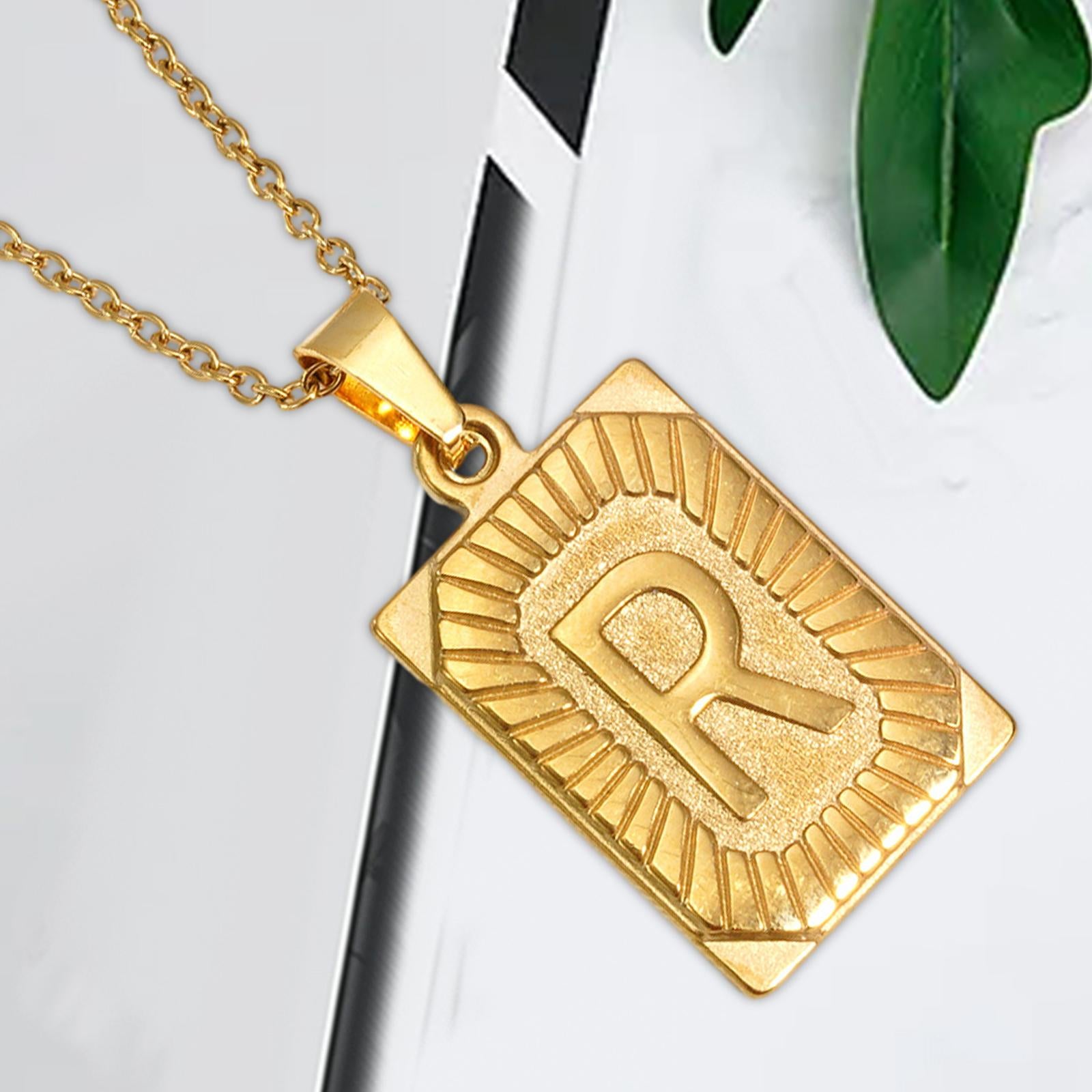 Letter Pendant Necklace Cool Punk for Graduation Valentine's Day Anniversary R
