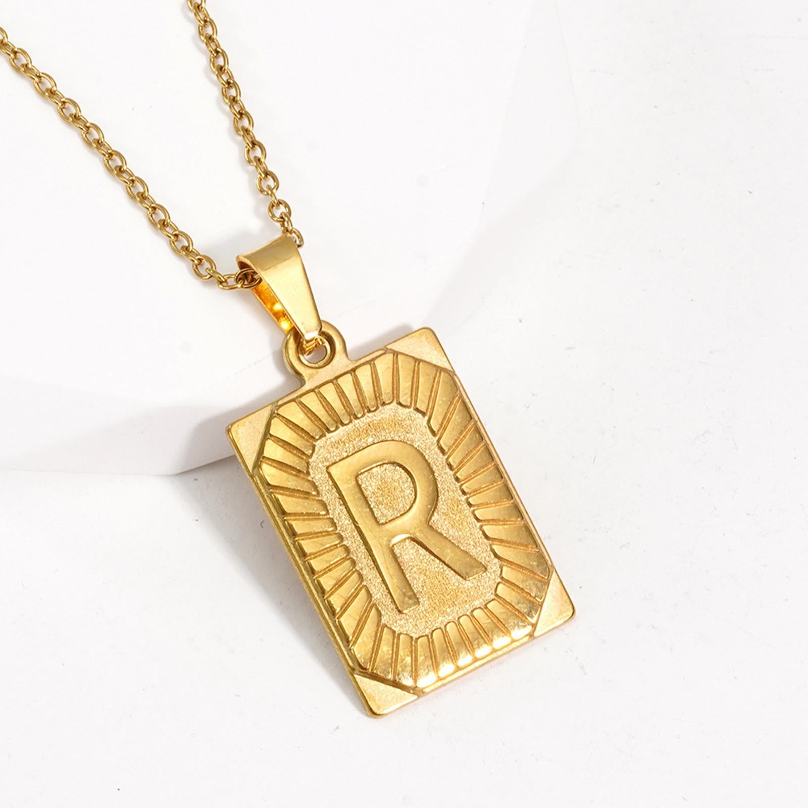 Letter Pendant Necklace Cool Punk for Graduation Valentine's Day Anniversary R