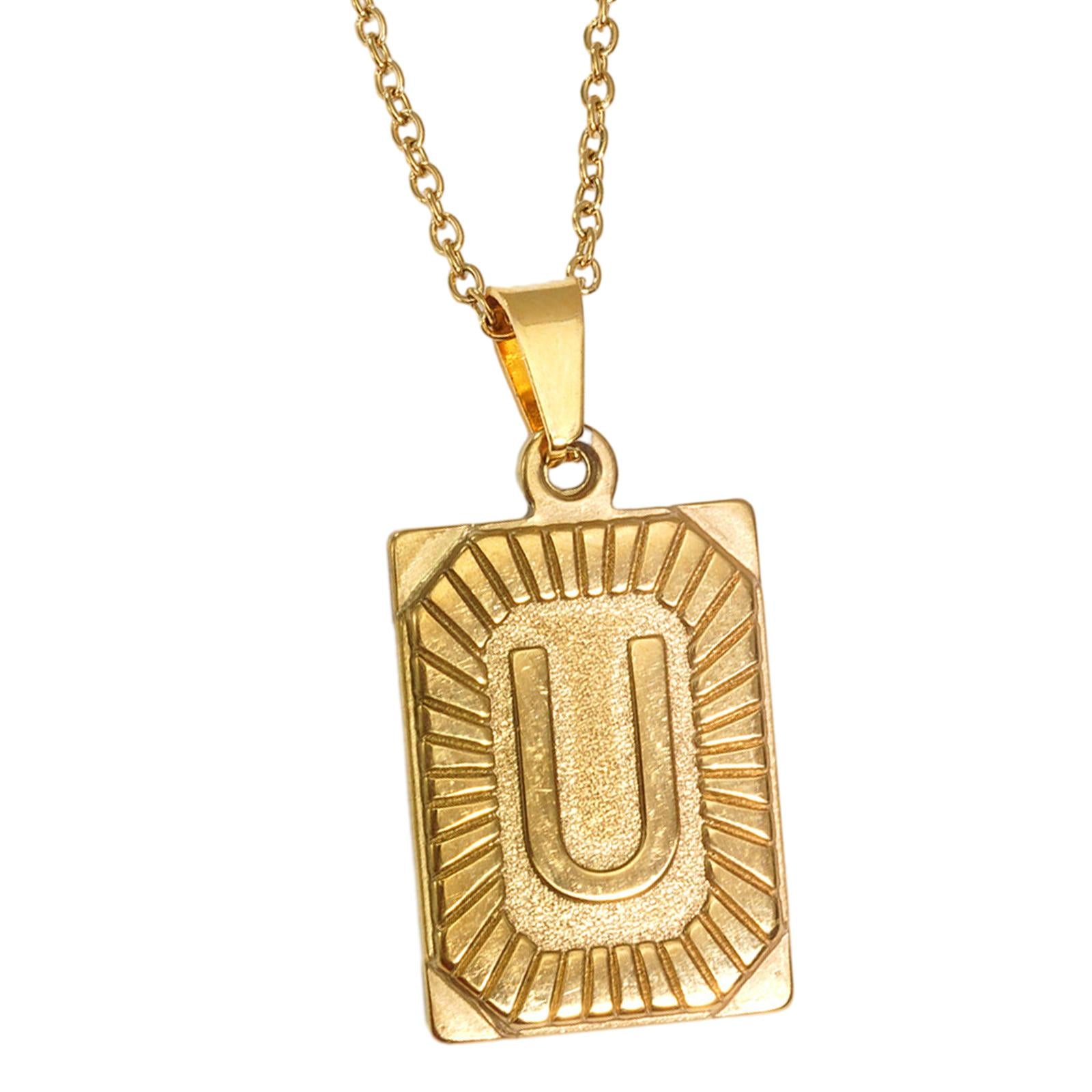 Letter Pendant Necklace Cool Punk for Graduation Valentine's Day Anniversary U