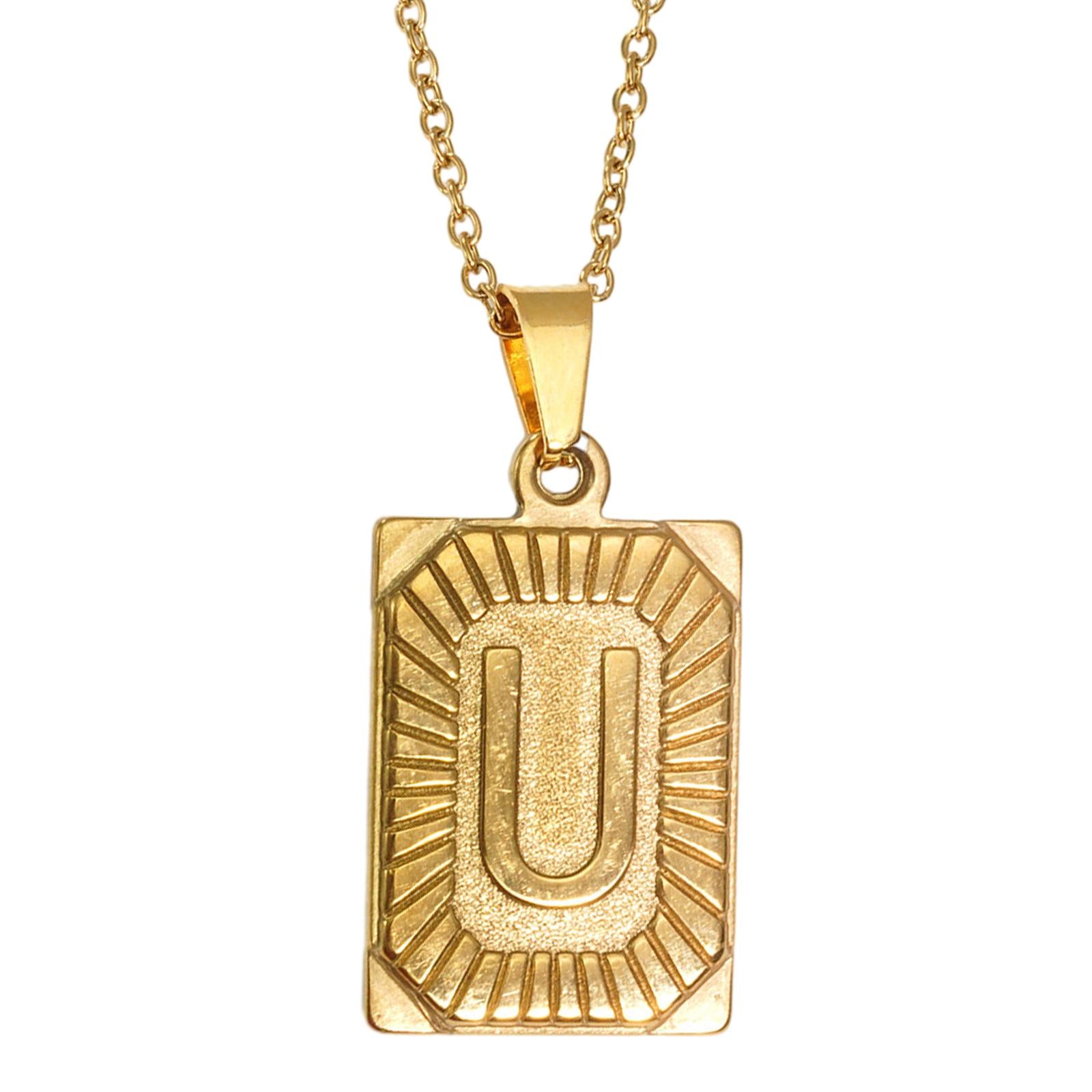 Letter Pendant Necklace Cool Punk for Graduation Valentine's Day Anniversary U