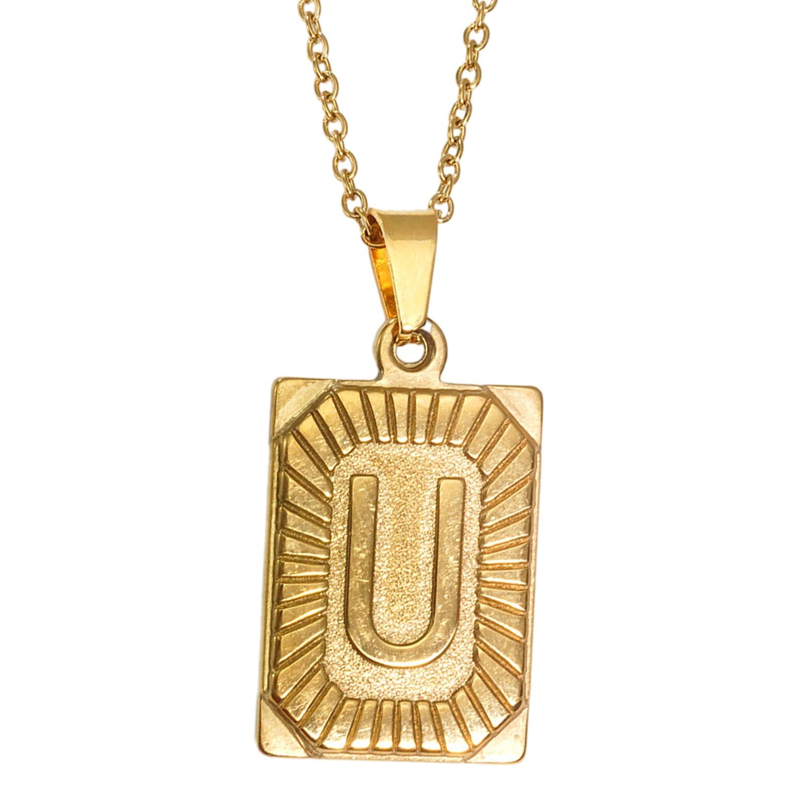 Letter Pendant Necklace Cool Punk for Graduation Valentine's Day Anniversary U