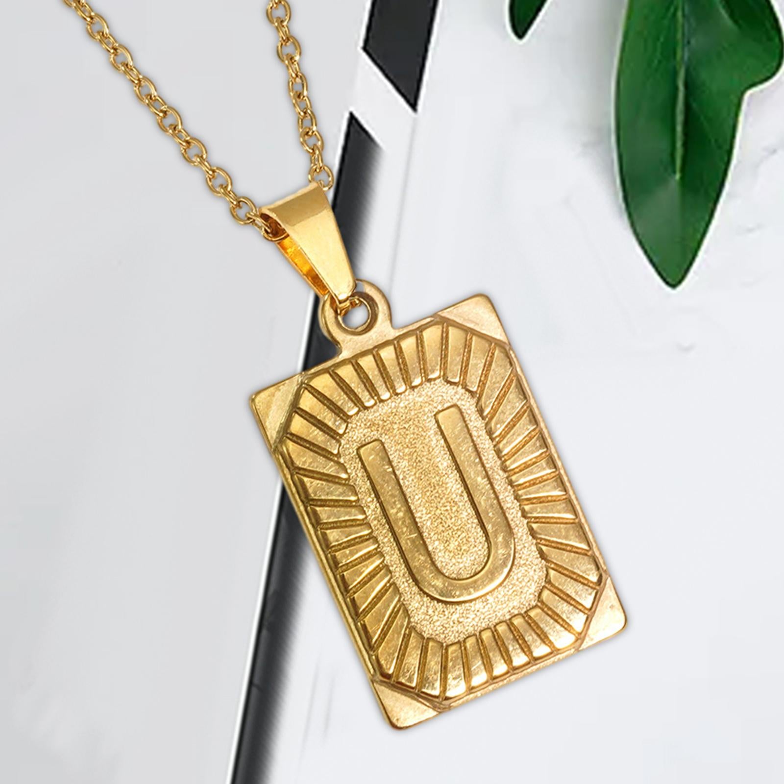 Letter Pendant Necklace Cool Punk for Graduation Valentine's Day Anniversary U