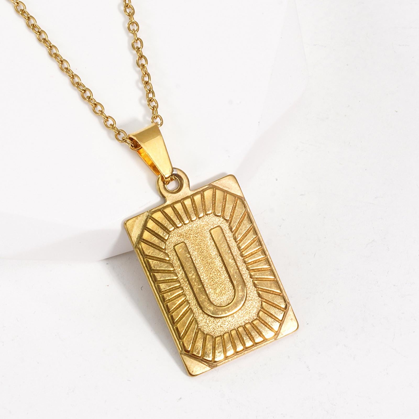 Letter Pendant Necklace Cool Punk for Graduation Valentine's Day Anniversary U