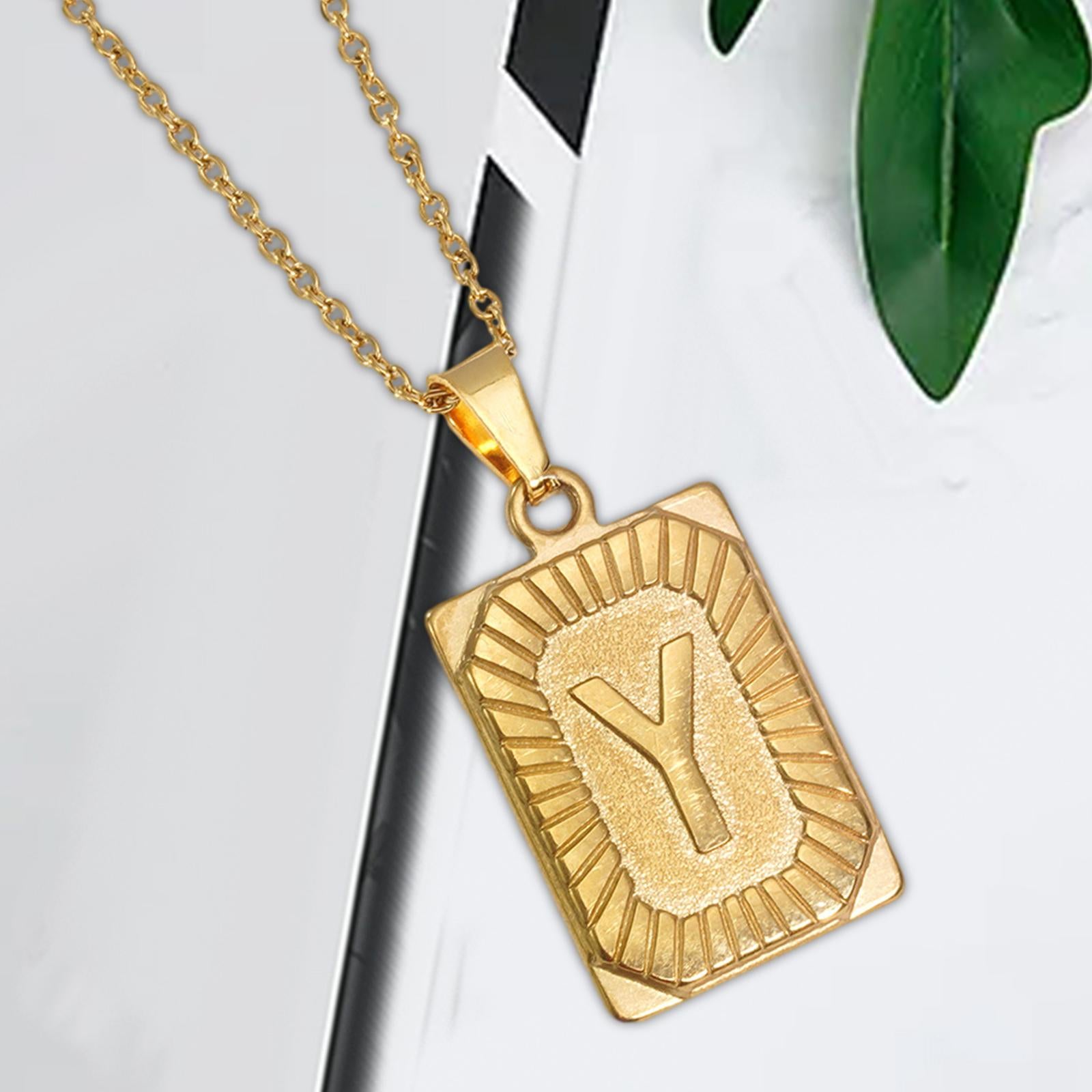 Letter Pendant Necklace Cool Punk for Graduation Valentine's Day Anniversary Y