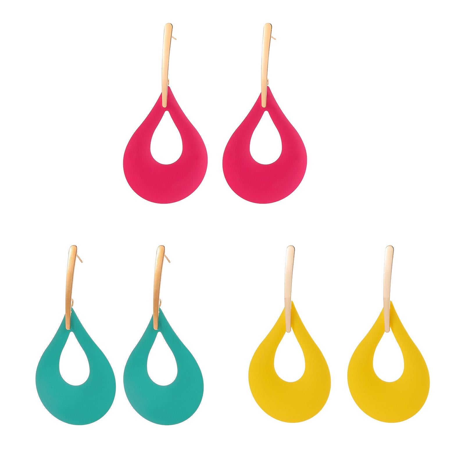 Drop Shape Earrings Women Dangle Earrings for Engagement Daily Wear Birthday green