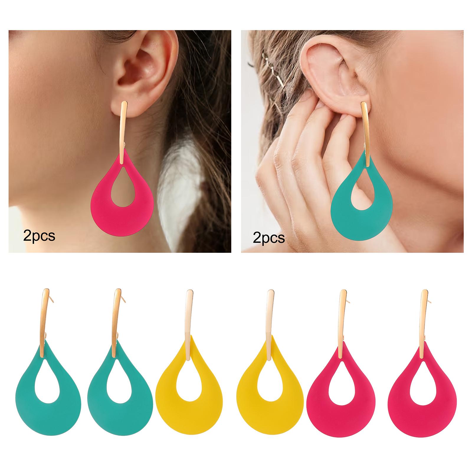 Drop Shape Earrings Women Dangle Earrings for Engagement Daily Wear Birthday green