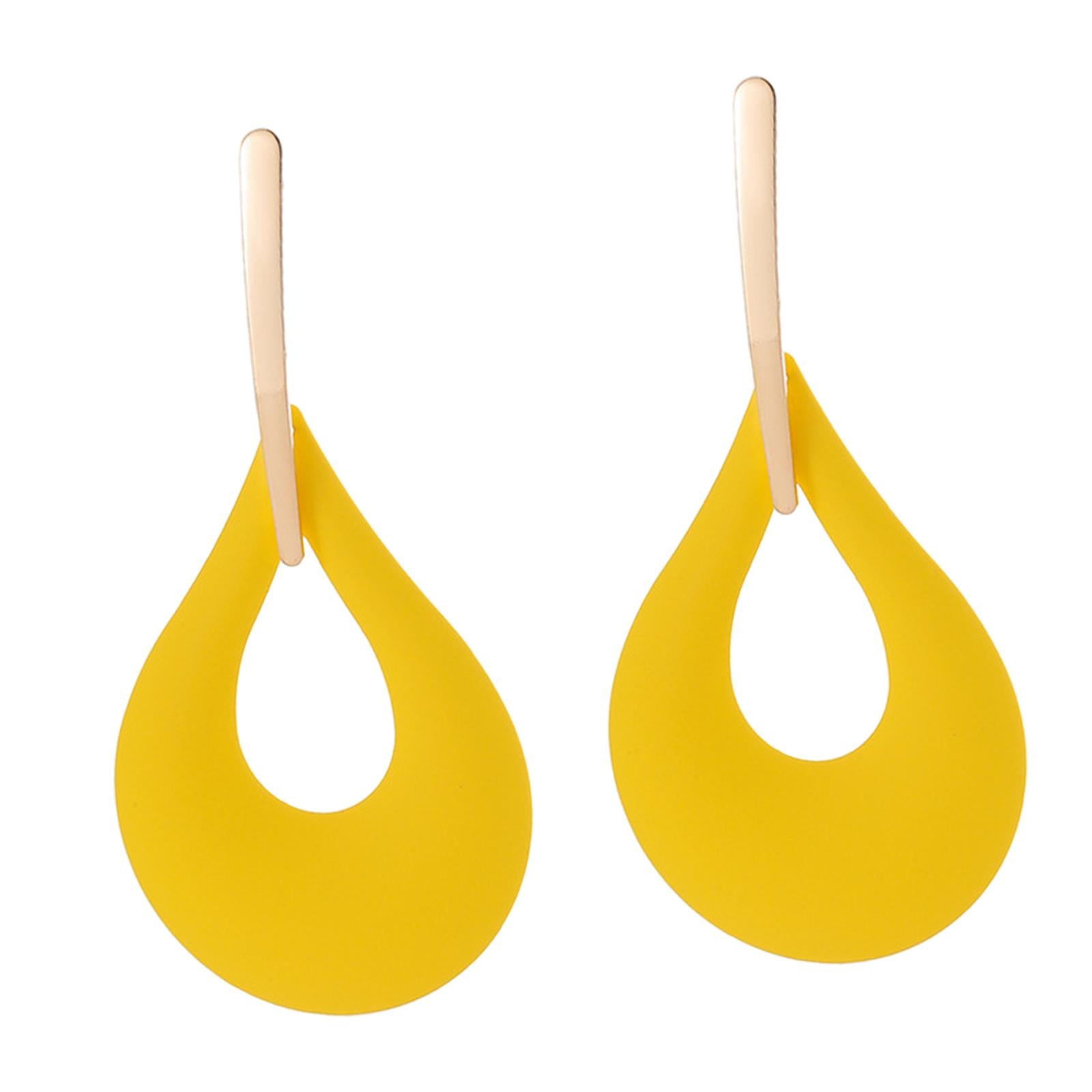 Drop Shape Earrings Women Dangle Earrings for Engagement Daily Wear Birthday yellow