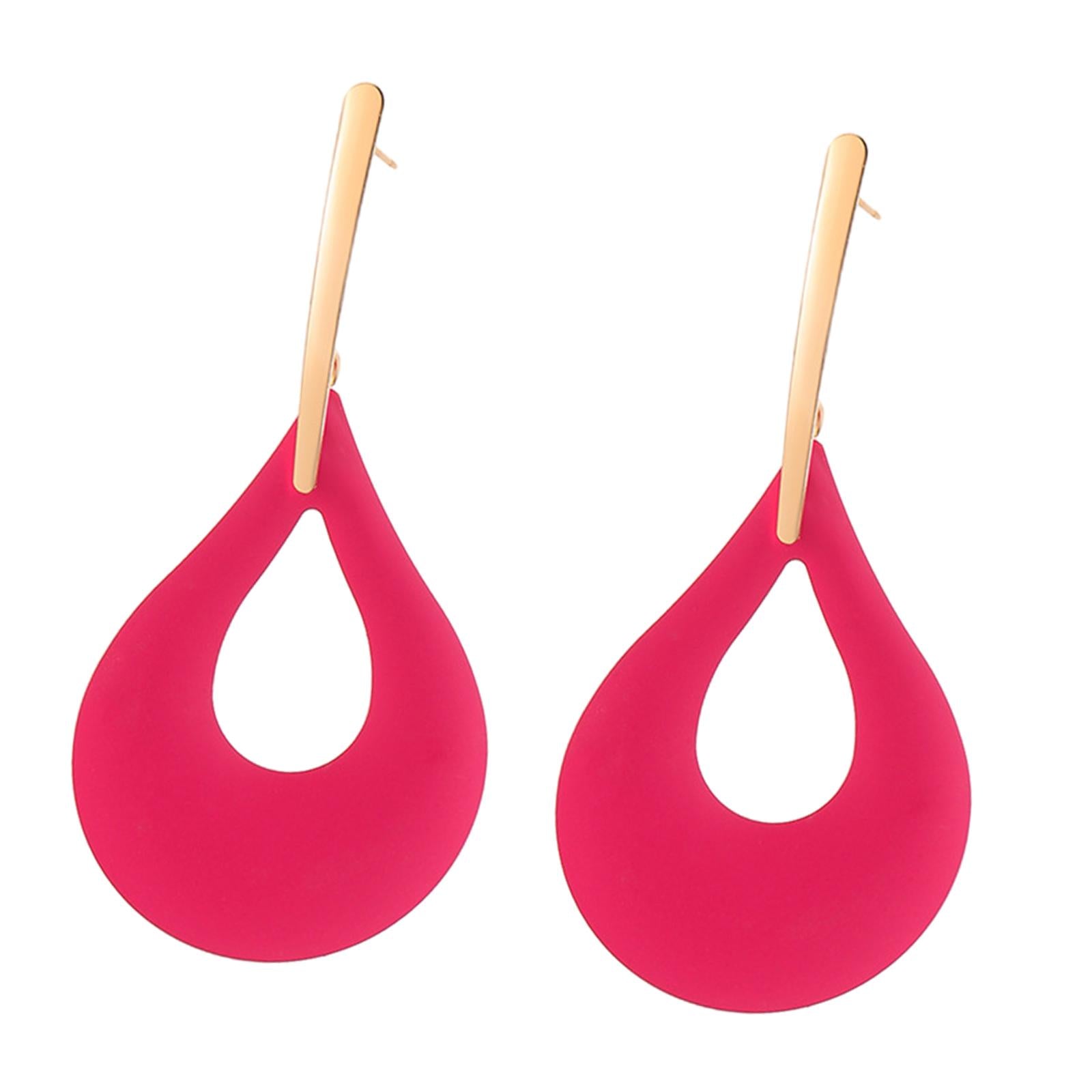 Drop Shape Earrings Women Dangle Earrings for Engagement Daily Wear Birthday pink