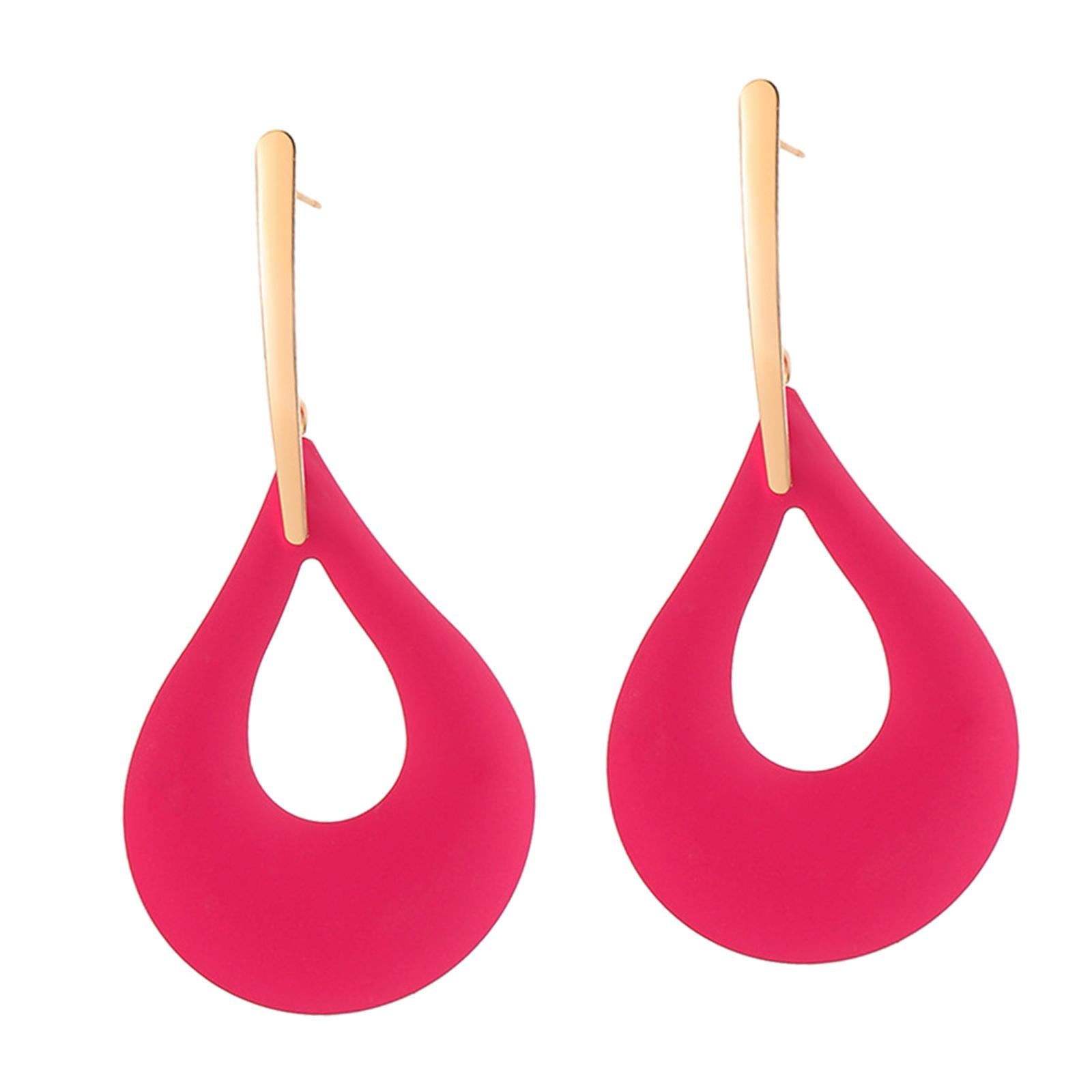 Drop Shape Earrings Women Dangle Earrings for Engagement Daily Wear Birthday pink