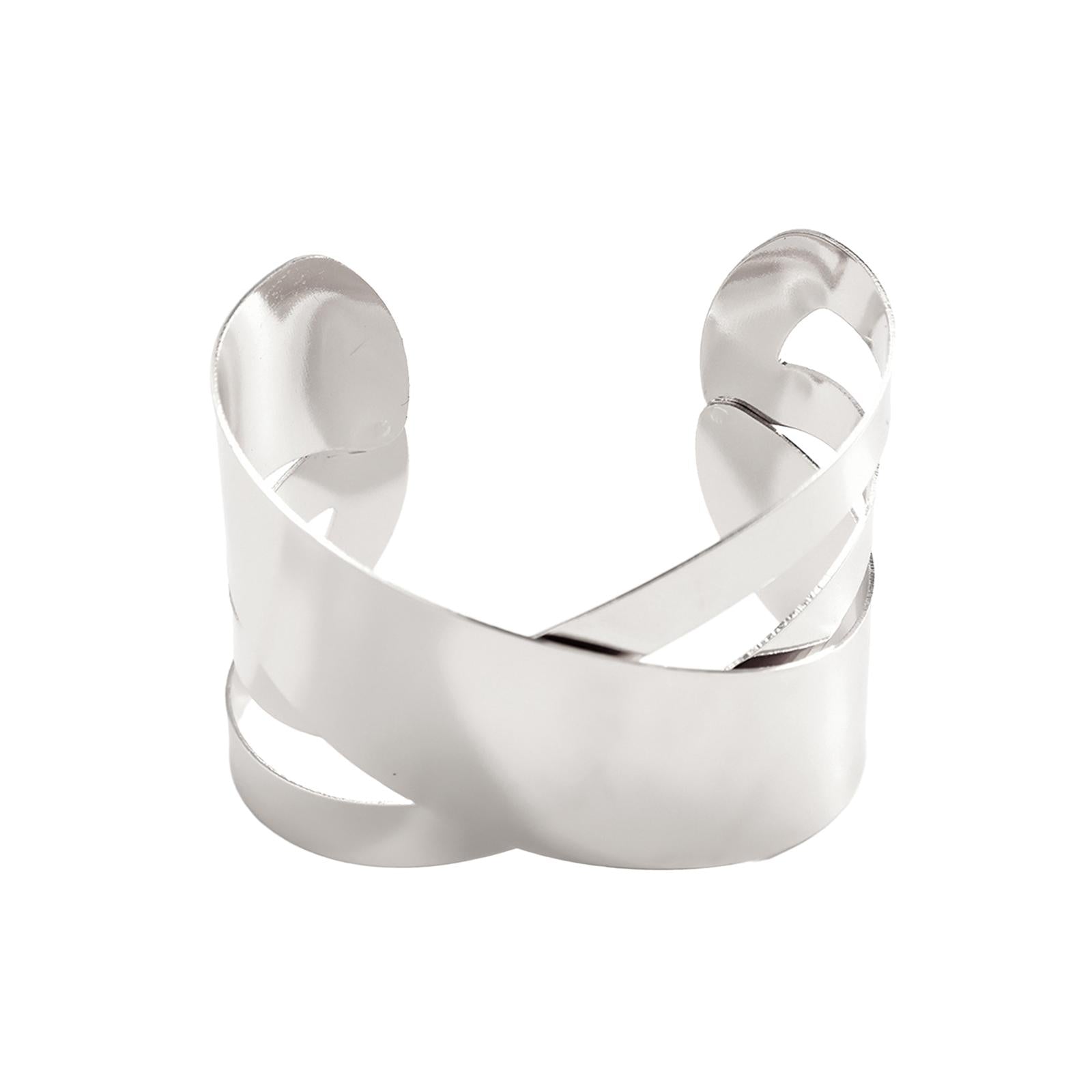 Open Bracelet Charms Minimalist Wrist Bangle for Birthday Party Ladies Girls Style A Silver