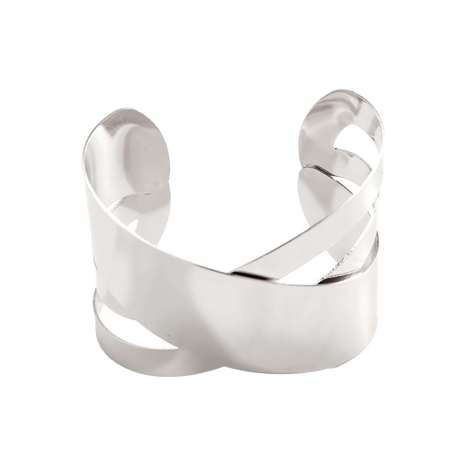 Open Bracelet Charms Minimalist Wrist Bangle for Birthday Party Ladies Girls Style A Silver