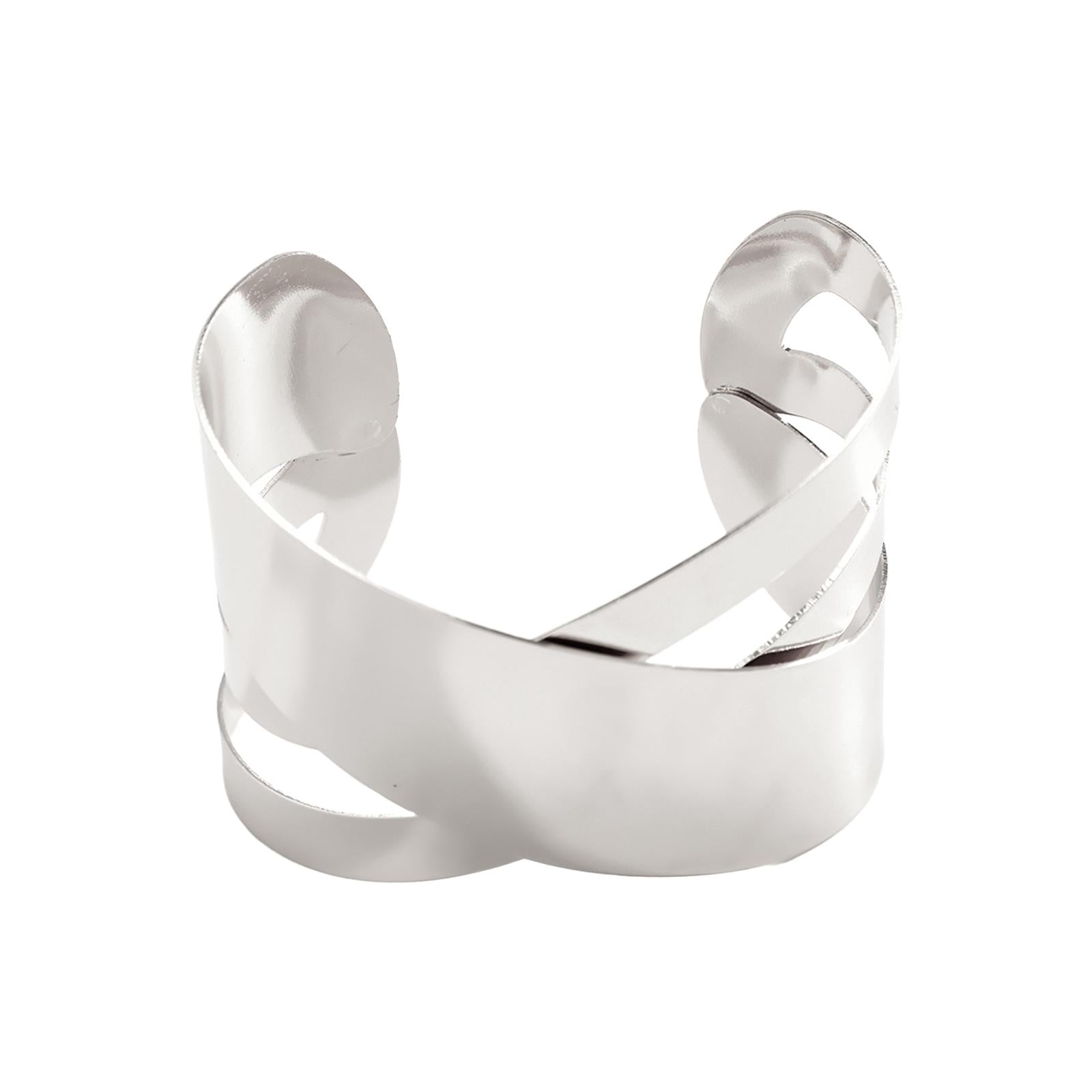 Open Bracelet Charms Minimalist Wrist Bangle for Birthday Party Ladies Girls Style A Silver