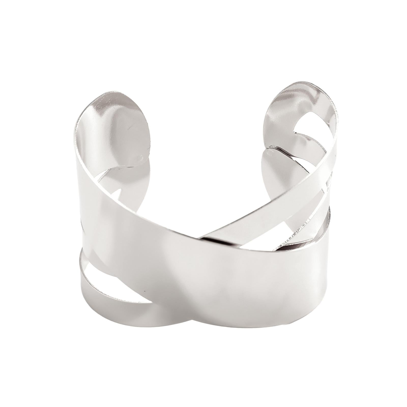 Open Bracelet Charms Minimalist Wrist Bangle for Birthday Party Ladies Girls Style A Silver