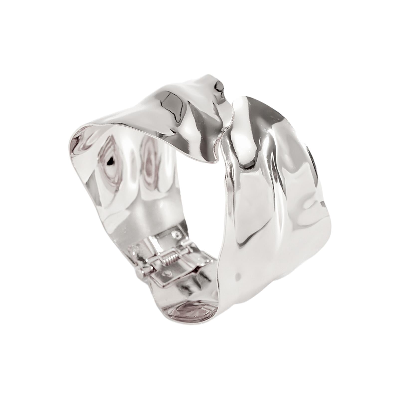 Open Bracelet Charms Minimalist Wrist Bangle for Birthday Party Ladies Girls Style B Silver