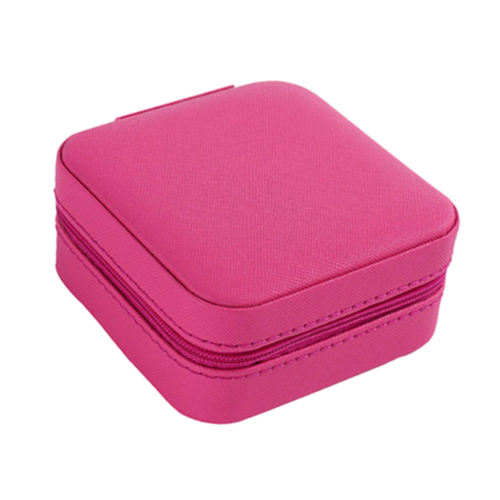 Jewelry Box Women Jewelry Organizer Display for Necklace Earrings Stud Charm Rose Red