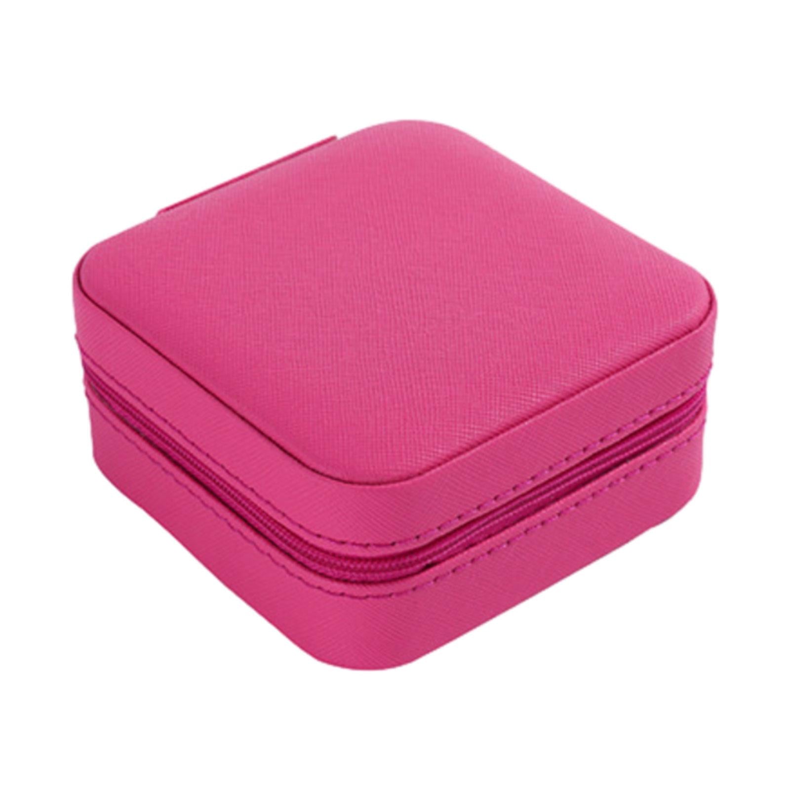 Jewelry Box Women Jewelry Organizer Display for Necklace Earrings Stud Charm Rose Red