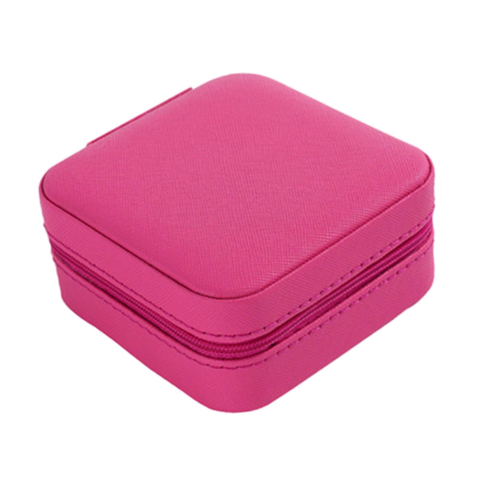 Jewelry Box Women Jewelry Organizer Display for Necklace Earrings Stud Charm Rose Red