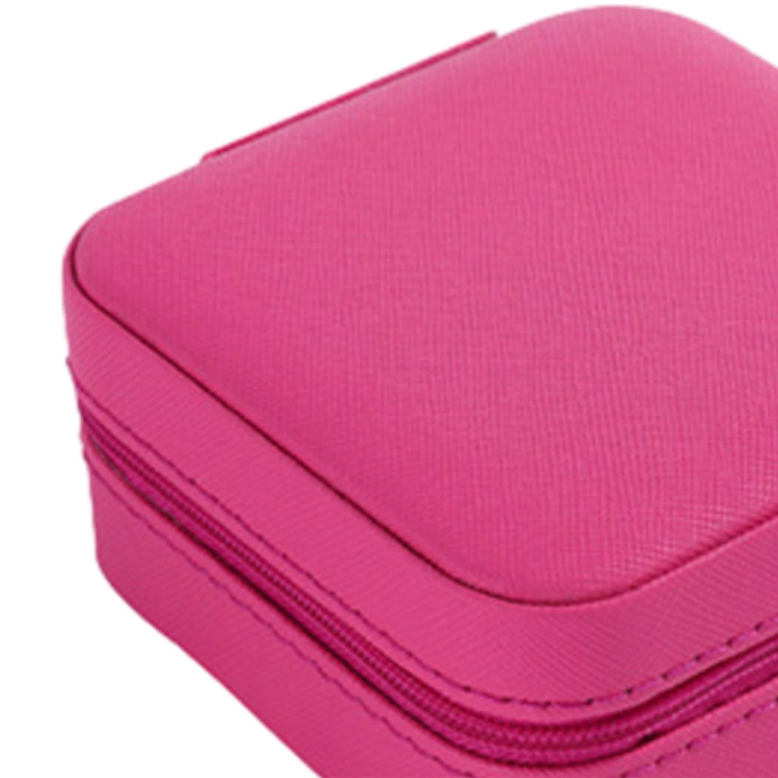 Jewelry Box Women Jewelry Organizer Display for Necklace Earrings Stud Charm Rose Red