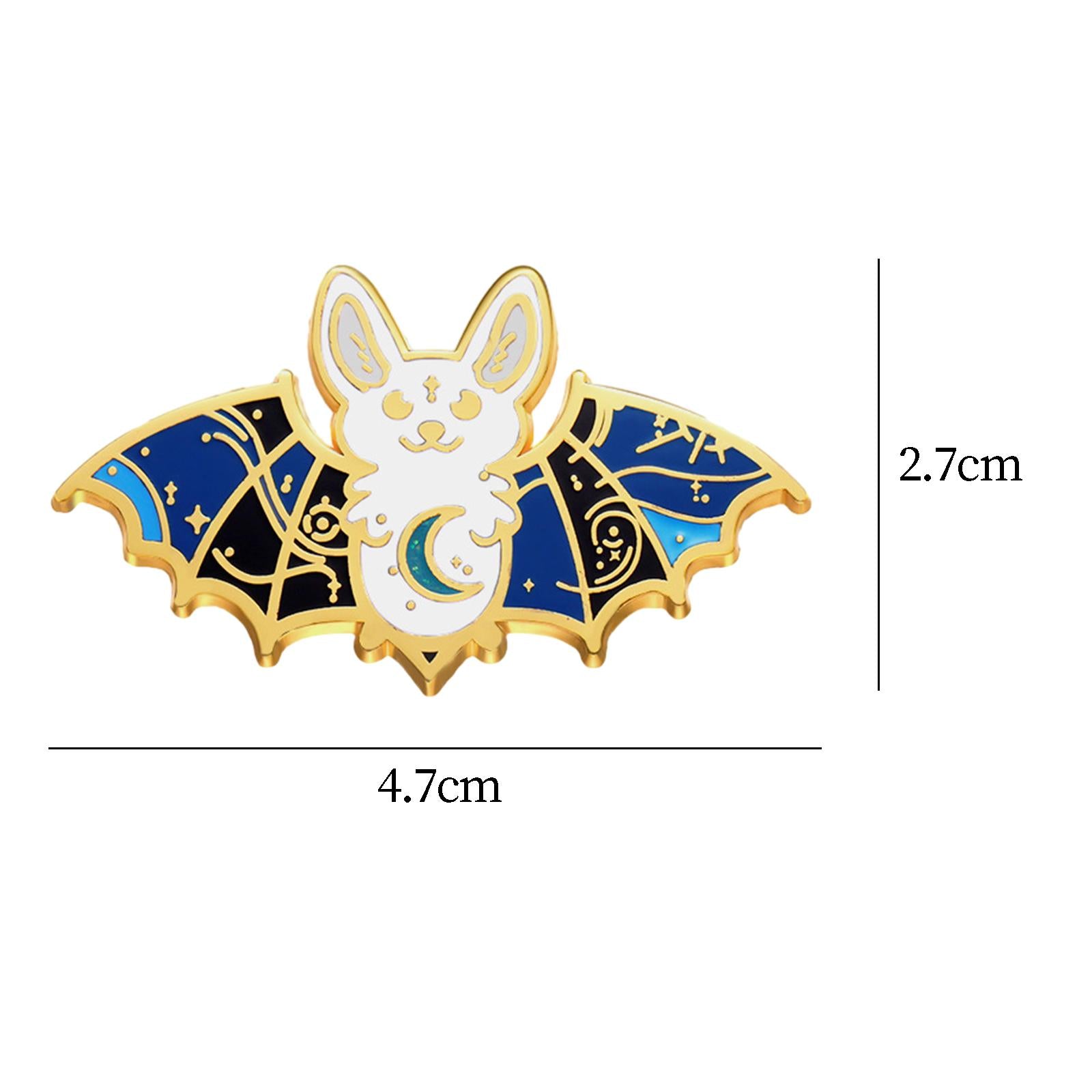Cartoon Bat Brooch Creepy Birthday Gift Hard Enamel Pin for Hat Sweater Coat Gold